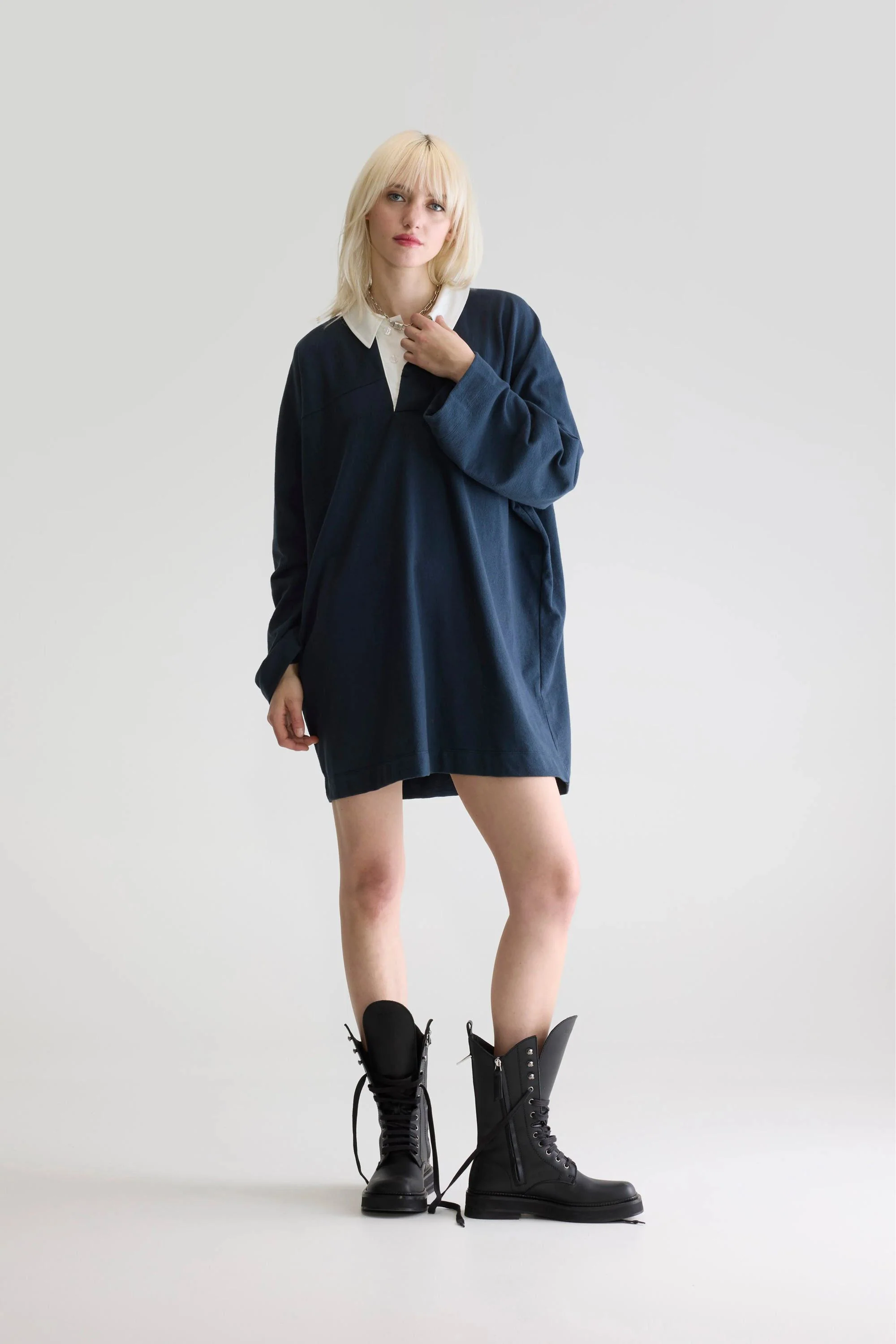 Bellerose | Dress Foogy - Navy Cotton Rugby Dress America
