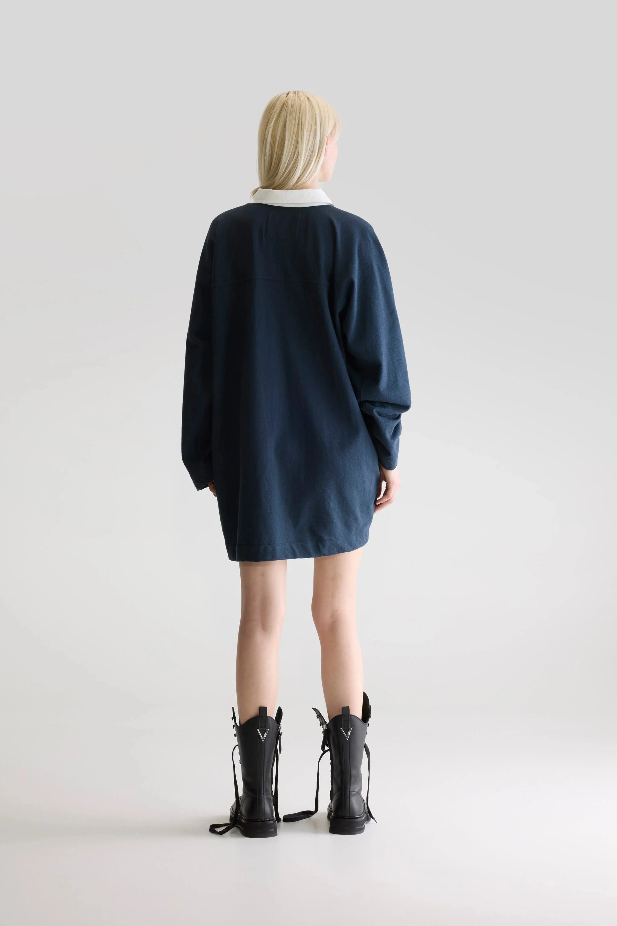 Bellerose | Dress Foogy - Navy Cotton Rugby Dress America - Image 3