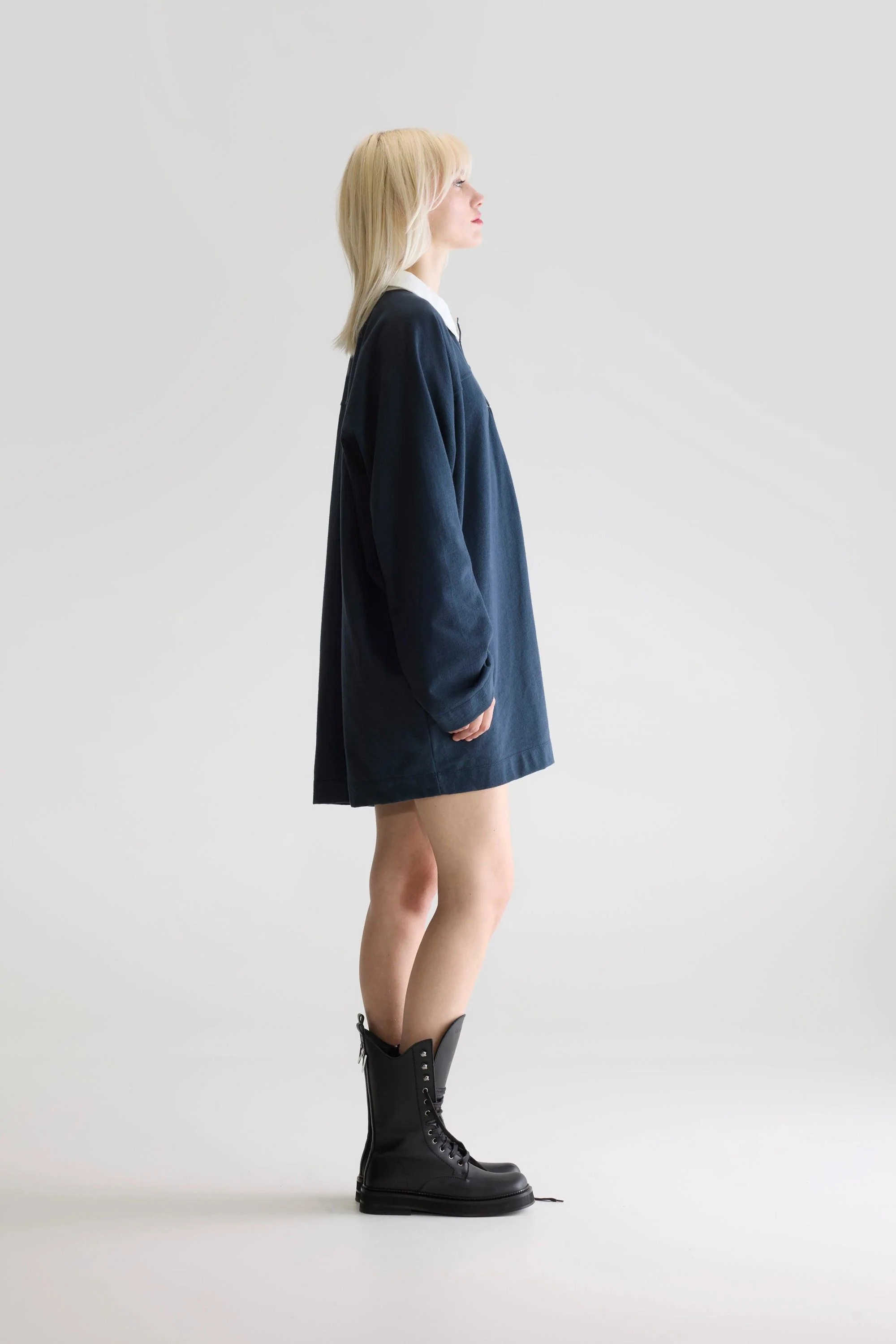 Bellerose | Dress Foogy - Navy Cotton Rugby Dress America - Image 4
