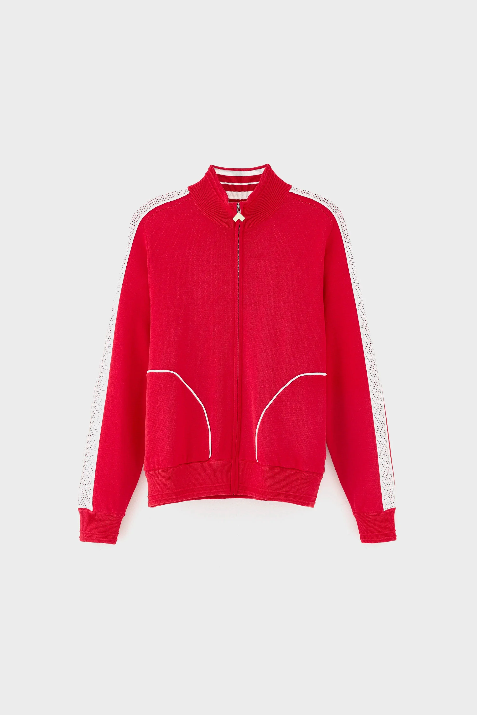 Bellerose | Dasy Zip-Up Jacket in with Mesh Massai-Red - Image 6