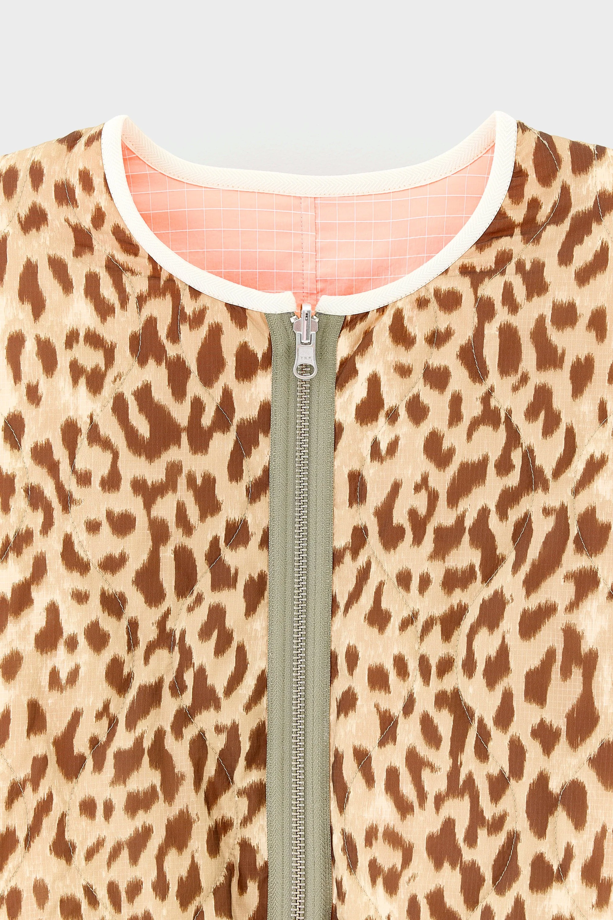 Bellerose | Reversible Leopard Jacket - Neon Coral Grid Combo-A - Image 3