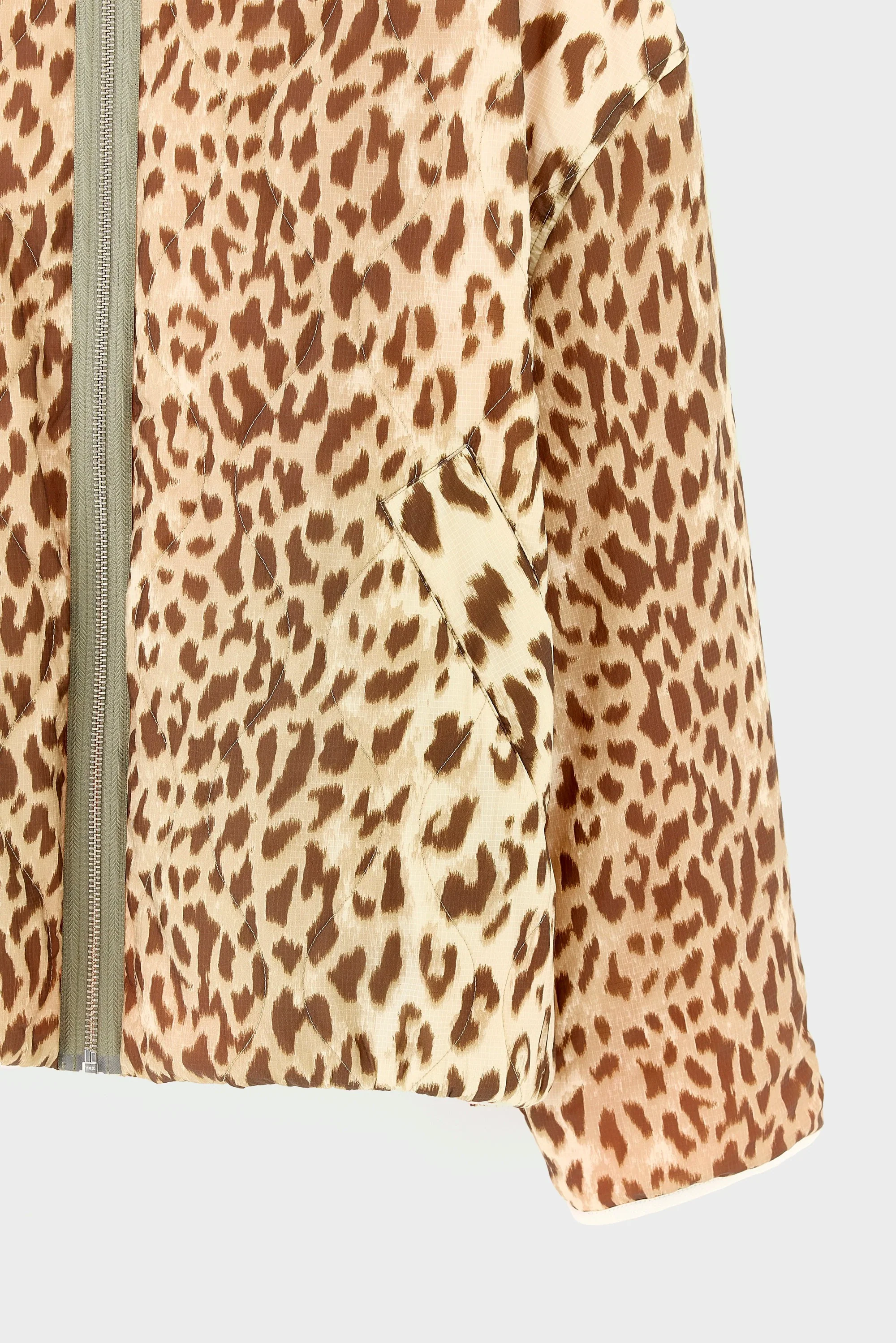 Bellerose | Reversible Leopard Jacket - Neon Coral Grid Combo-A - Image 4