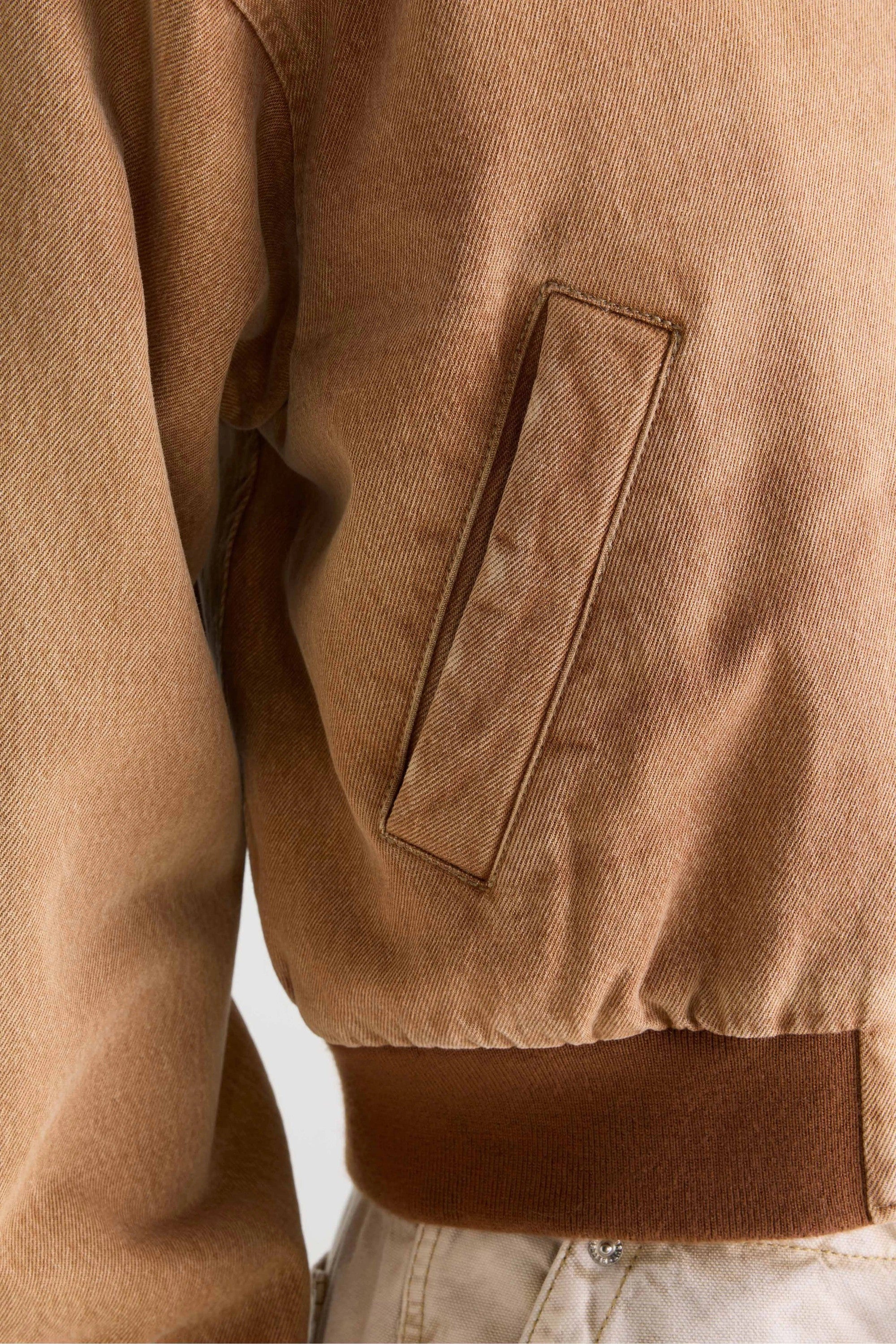 Women Denim Jacket 100% Cotton Denim - Camel Vintage - Image 4