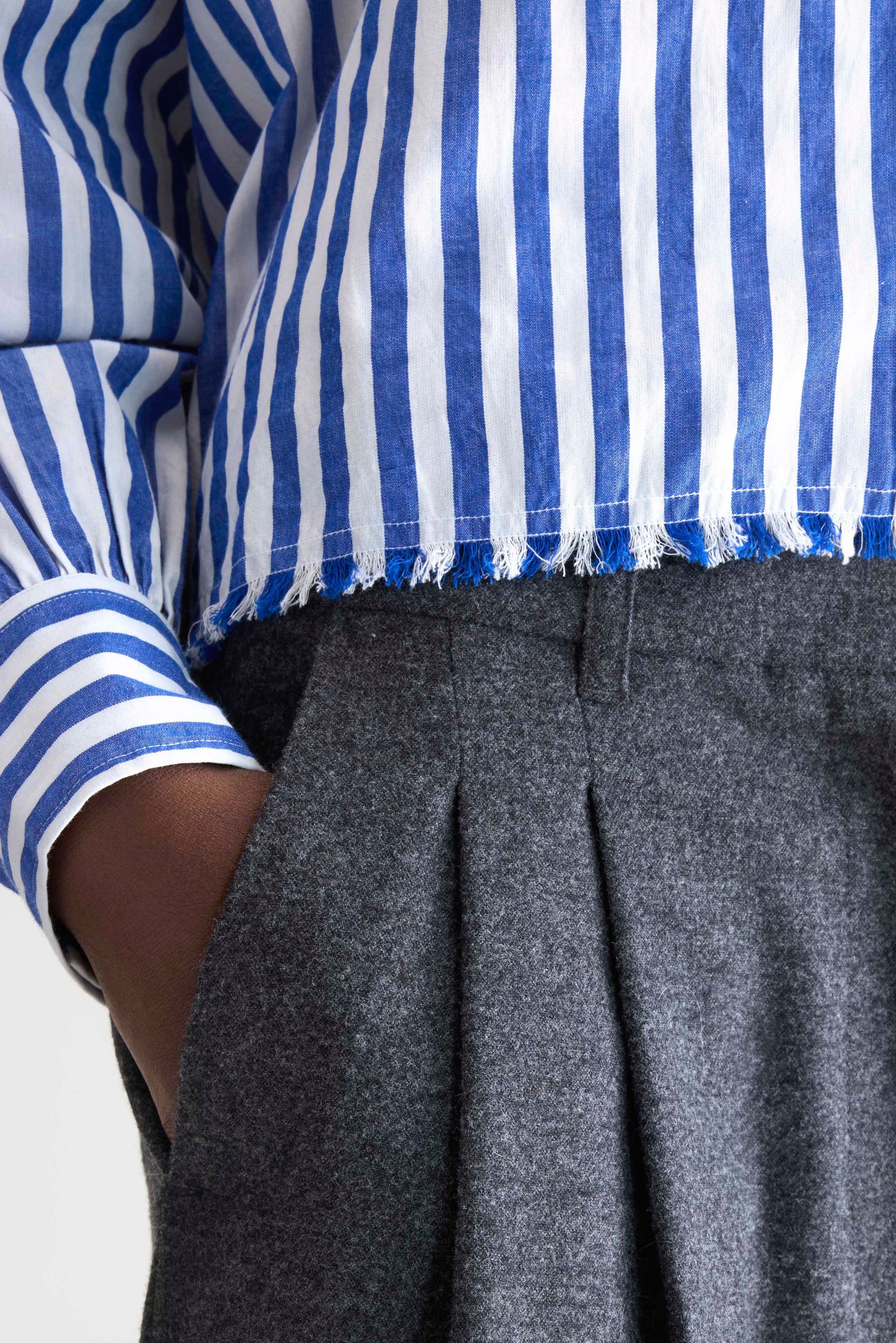 Bellerose | Dom Pleated Flannel Bermuda Shorts - Anthracite - Image 6
