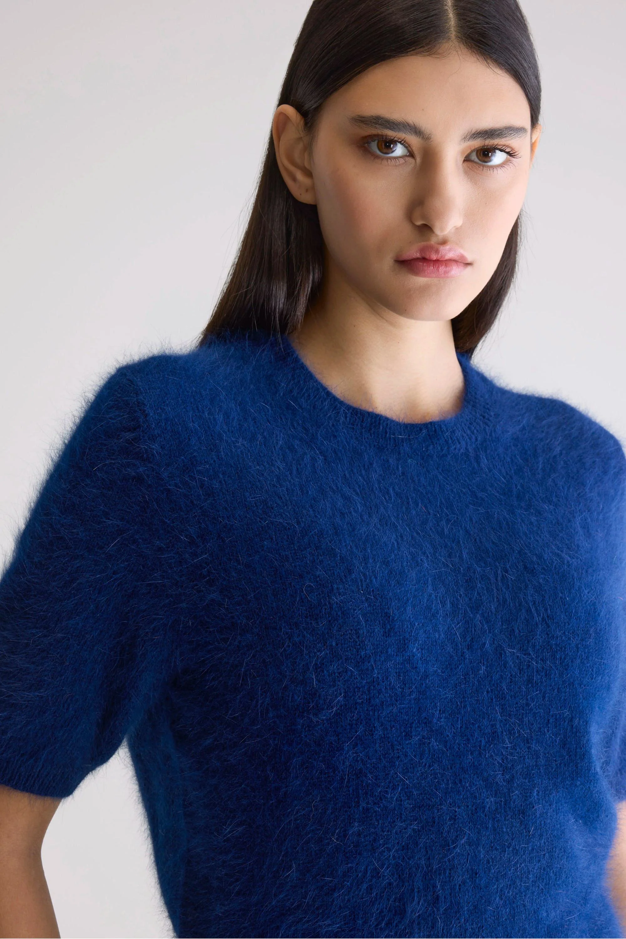 Bellerose | Angora Blend Crewneck Sweater - Blue Worker - Image 4