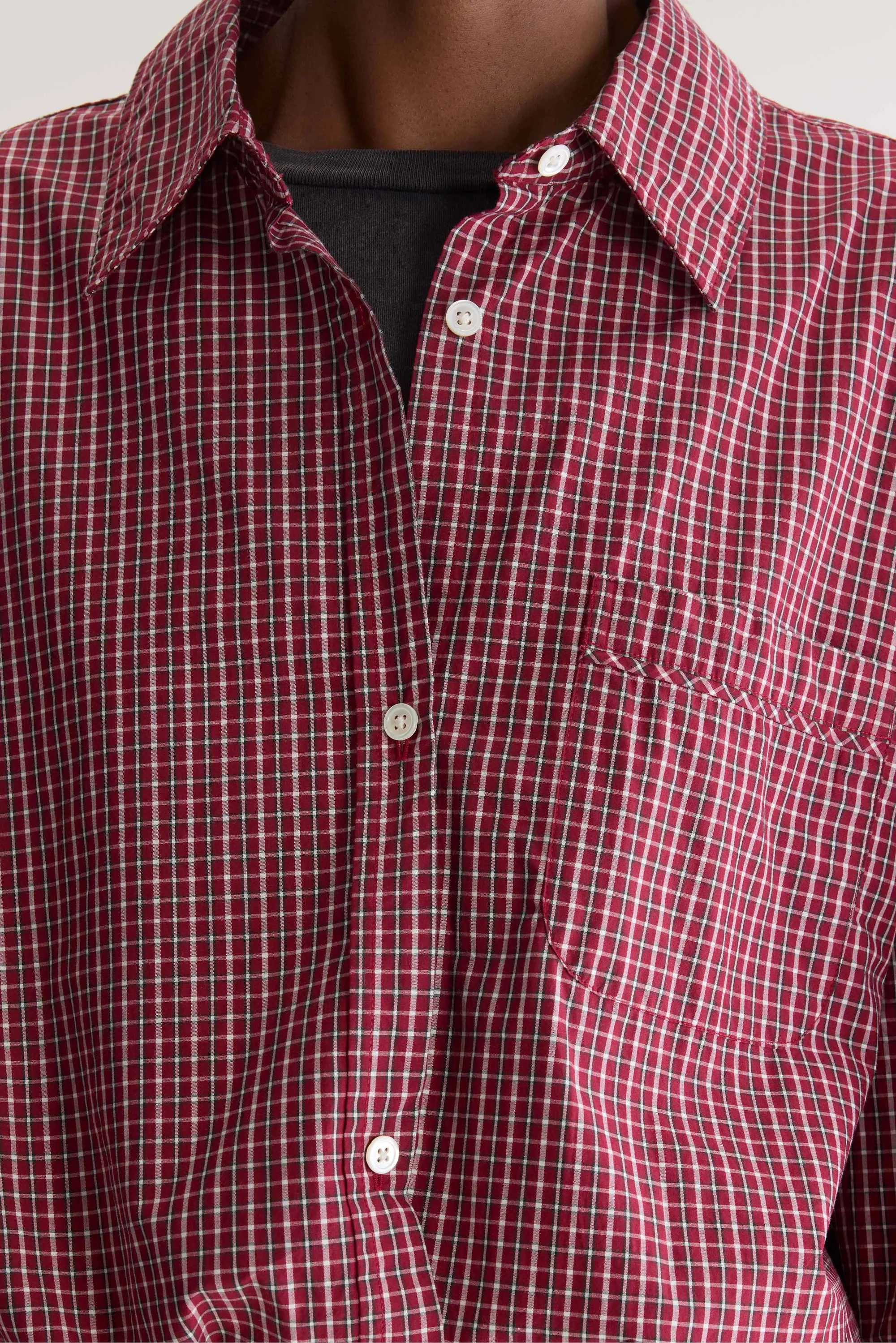 Bellerose | Cropped Pinstripe Shirt with Elastic Hem Check-G - Image 4