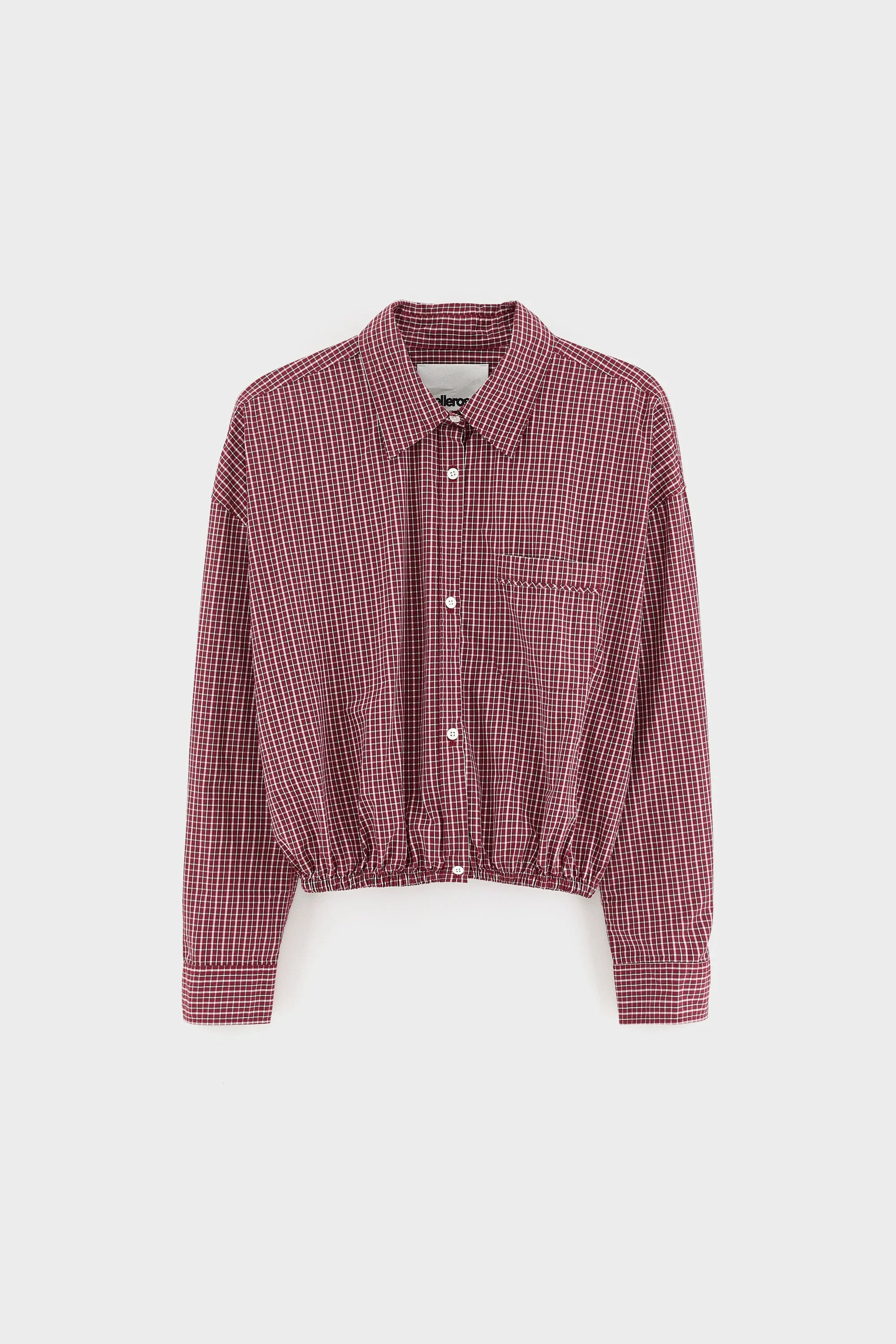 Bellerose | Cropped Pinstripe Shirt with Elastic Hem Check-G - Image 6