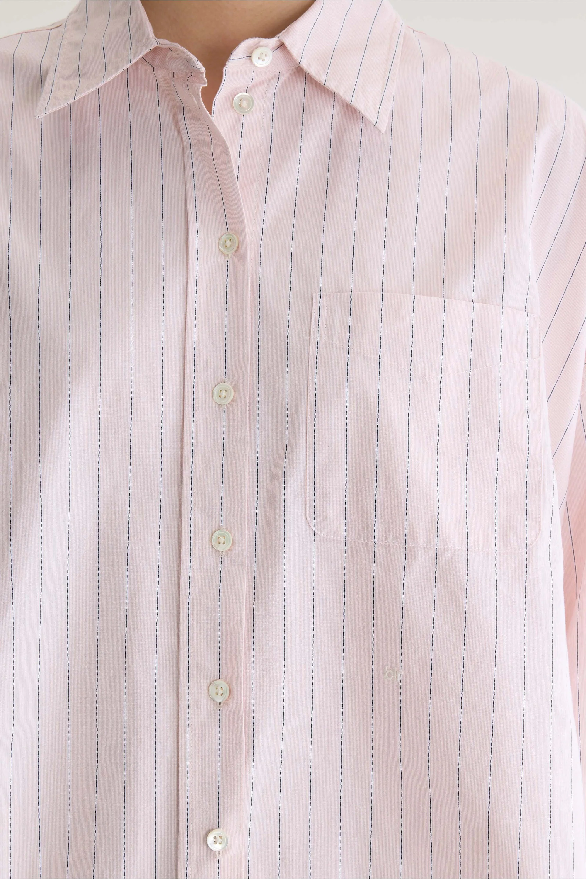 Bellerose | Oversized Striped Cotton Shirt - Stripe-B - Image 4
