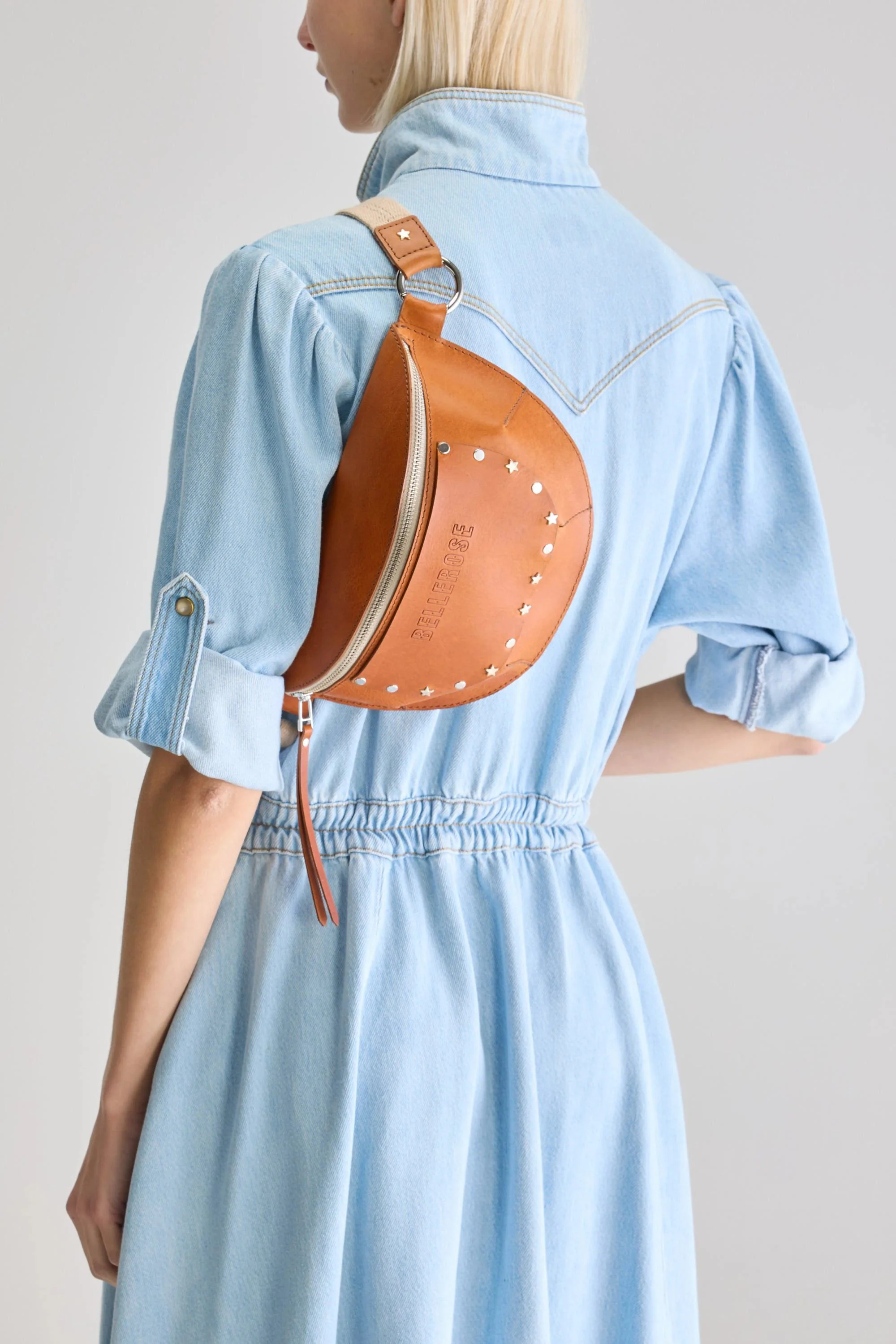 Bellerose | Rosiga Half-Moon Shoulder Bag in Leather Cognac - Image 3