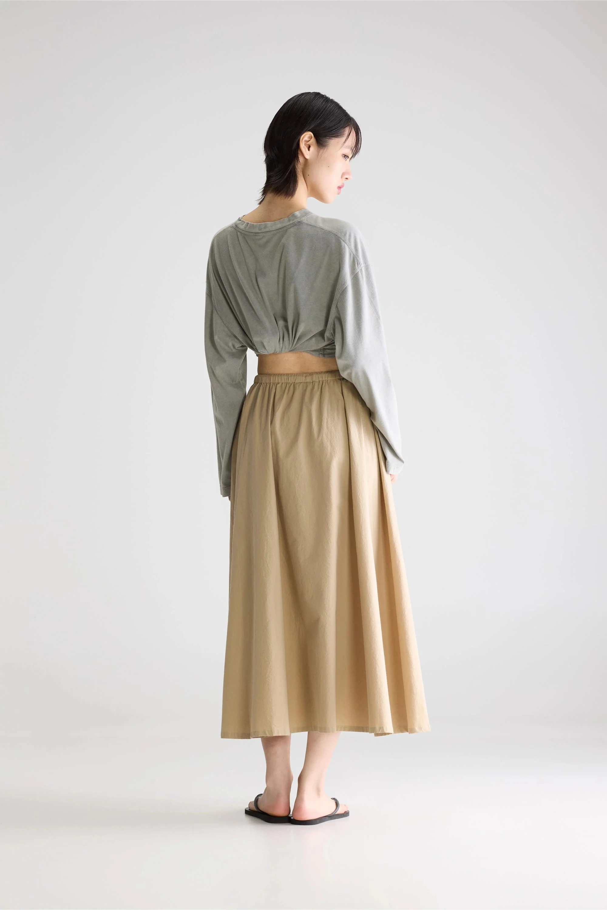 Women's Lightweight A-Line Midi Skirt Cotton - Clay - Image 3