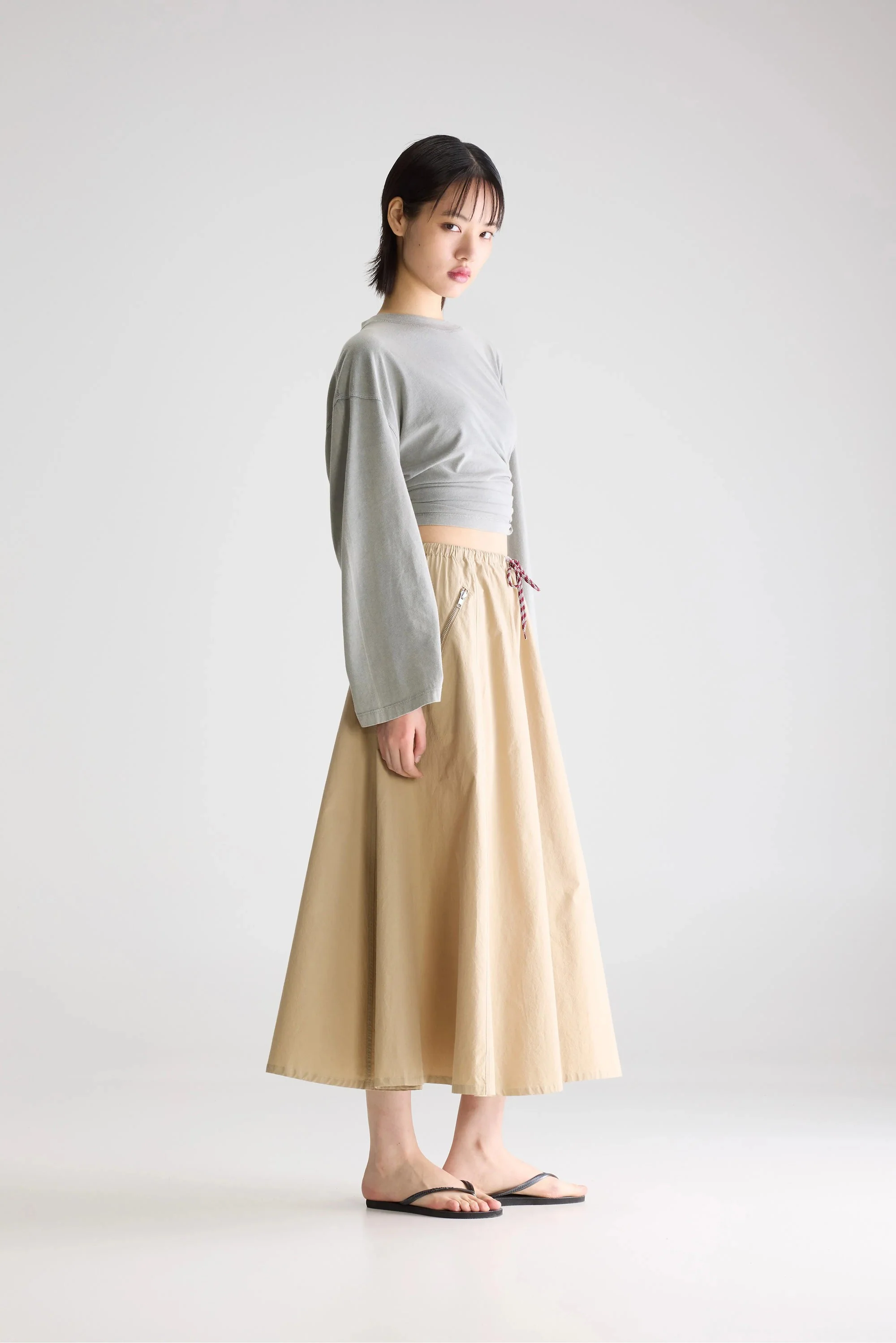 Women's Lightweight A-Line Midi Skirt Cotton - Clay - Image 4