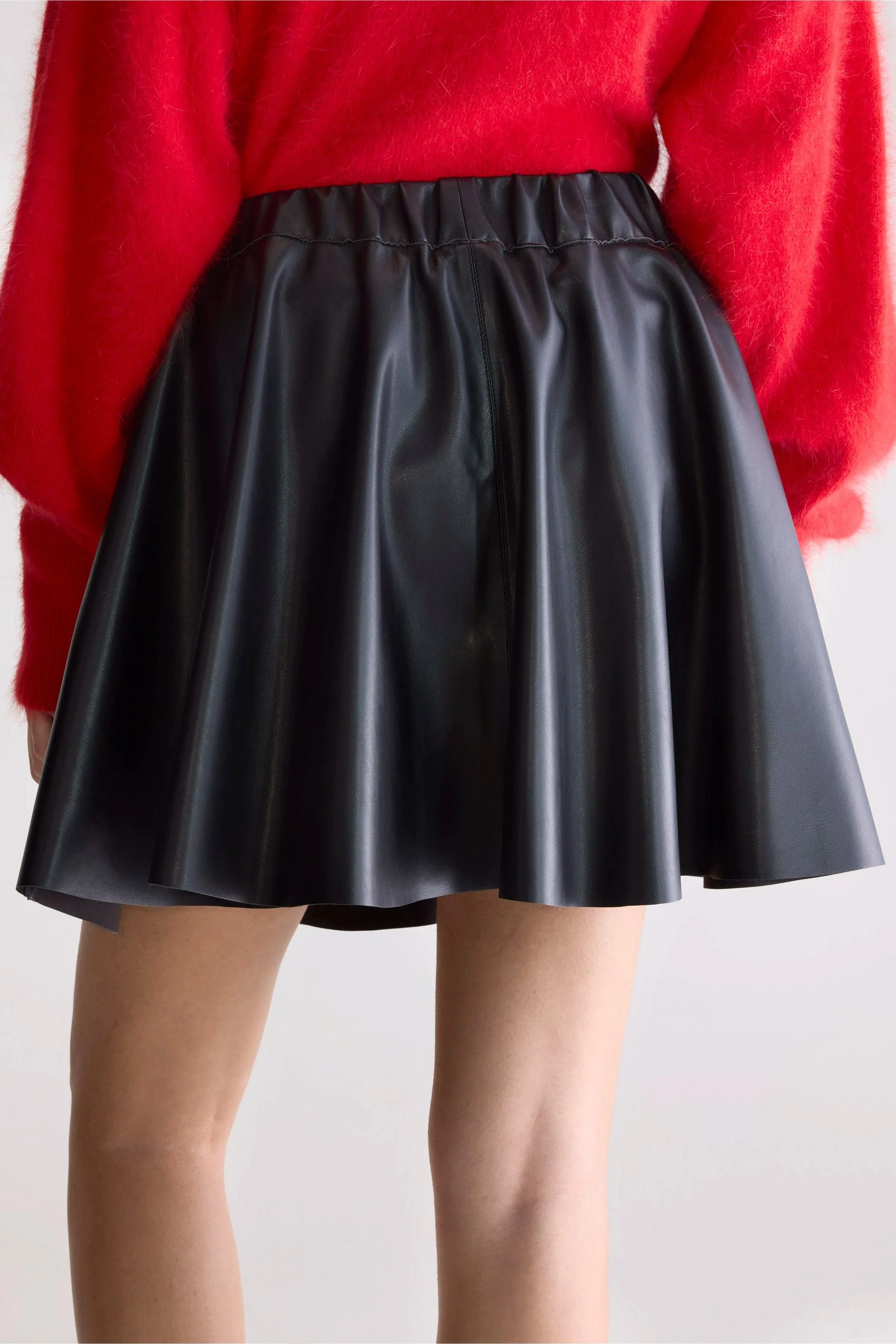 Bellerose | Hezza Faux Leather Flared Mini Skirt Black - Image 3