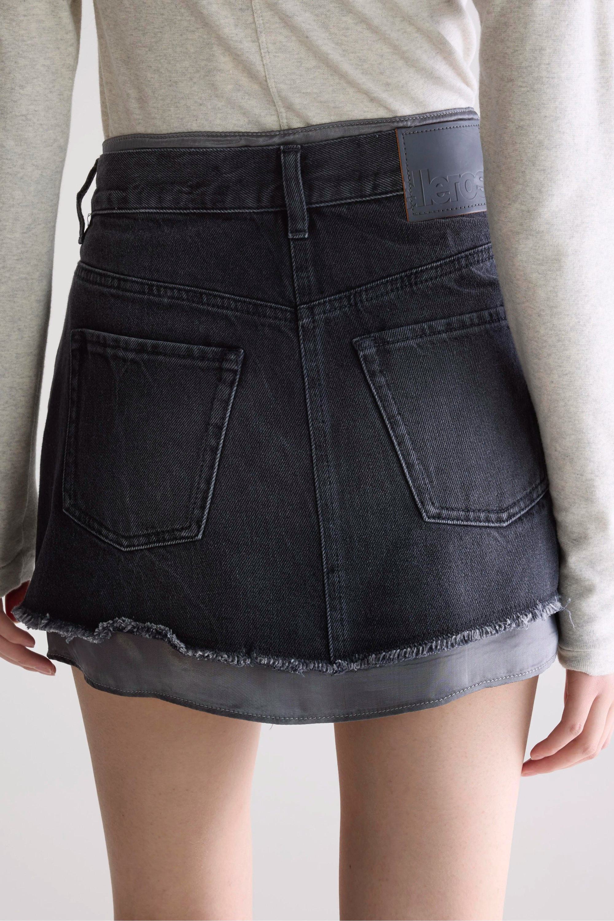 Bellerose | Prissy Layered Mini Skirt in Washed Denim Used-Black - Image 3