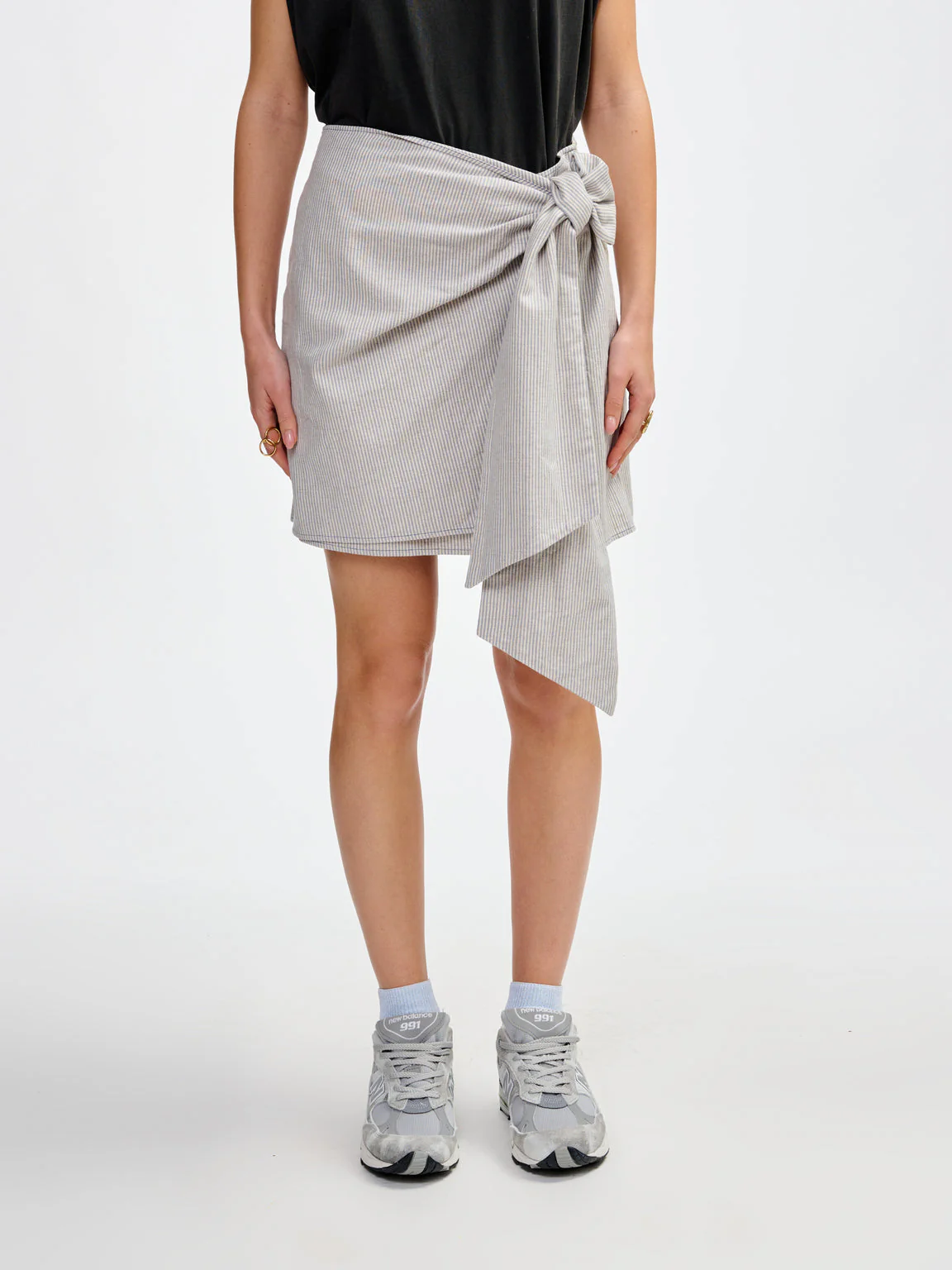 Bellerose | Solveig Line Skirt - Cotton Hemp Blend Stripe-A - Image 2