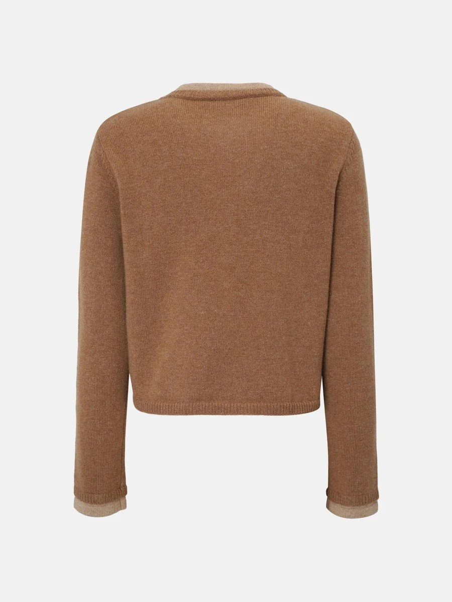Berenice | Double-Layer Cashmere Cardigan - Beige-Mix - Image 5