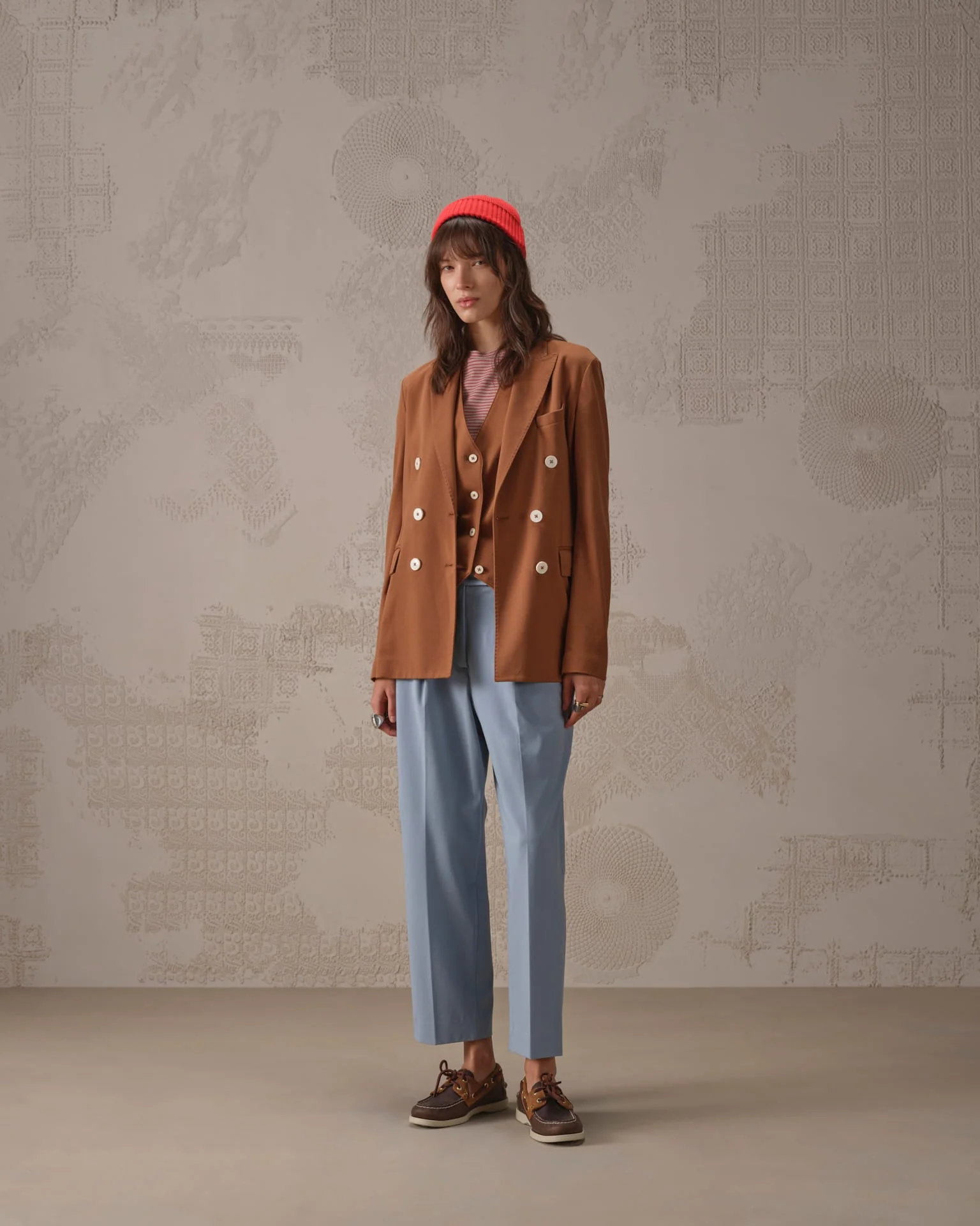 Circolo 1901 | Double-Breasted Wool-Blend Jacket - Russet - Image 2