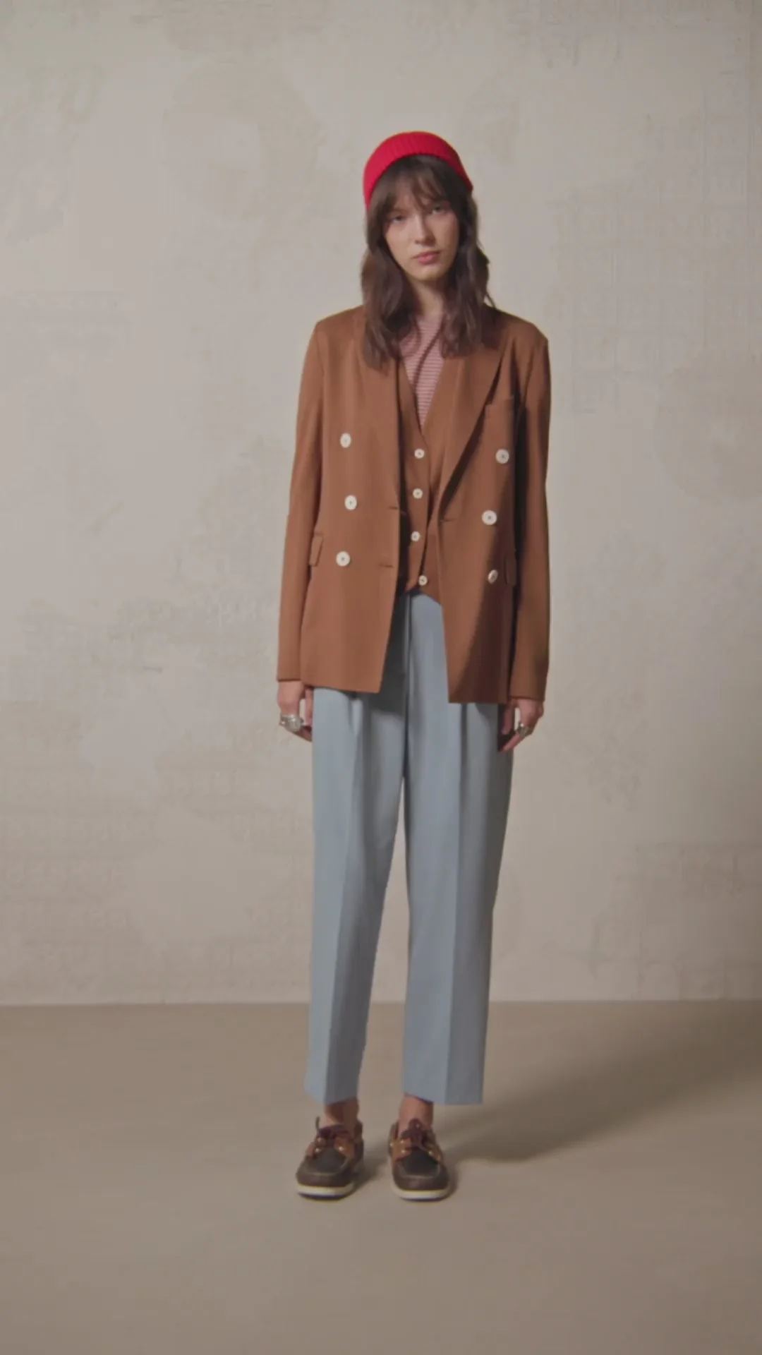 Circolo 1901 | Double-Breasted Wool-Blend Jacket - Russet - Image 4