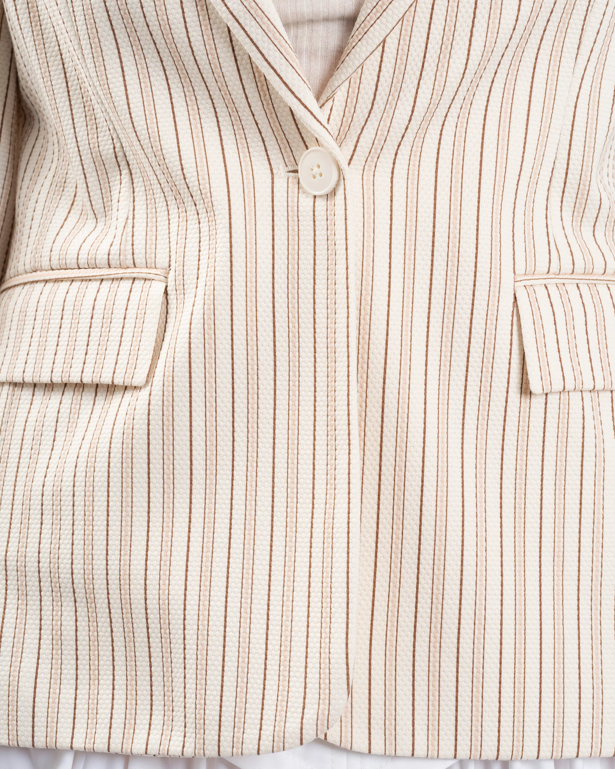 Circulo 1901 | Slim Fit Piqué Jacket - Beige Cipria-Ls - Image 4