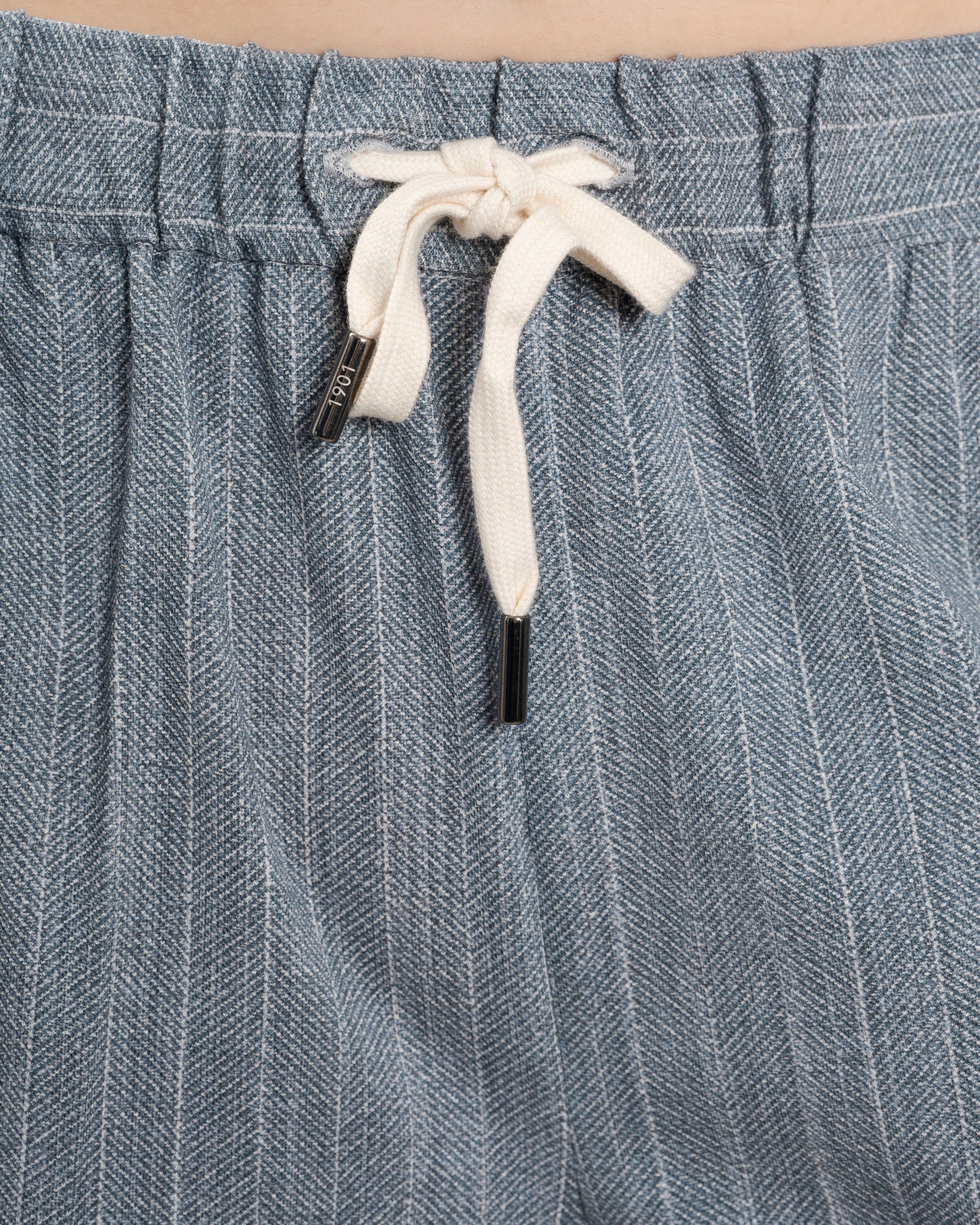 Circolo 1901 | Mercerized Piquet Drawstring Trousers - Blue Blu-Ls - Image 5