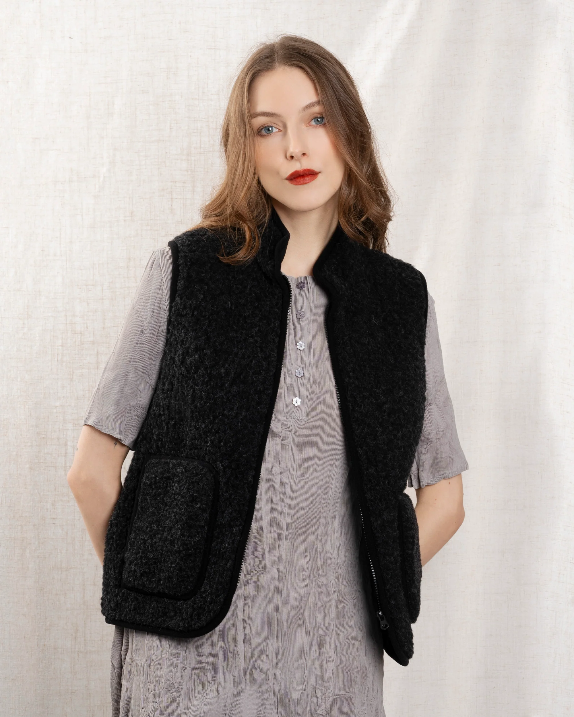 Cold Breaker | Figo Vest - Architectural Knit in Black
