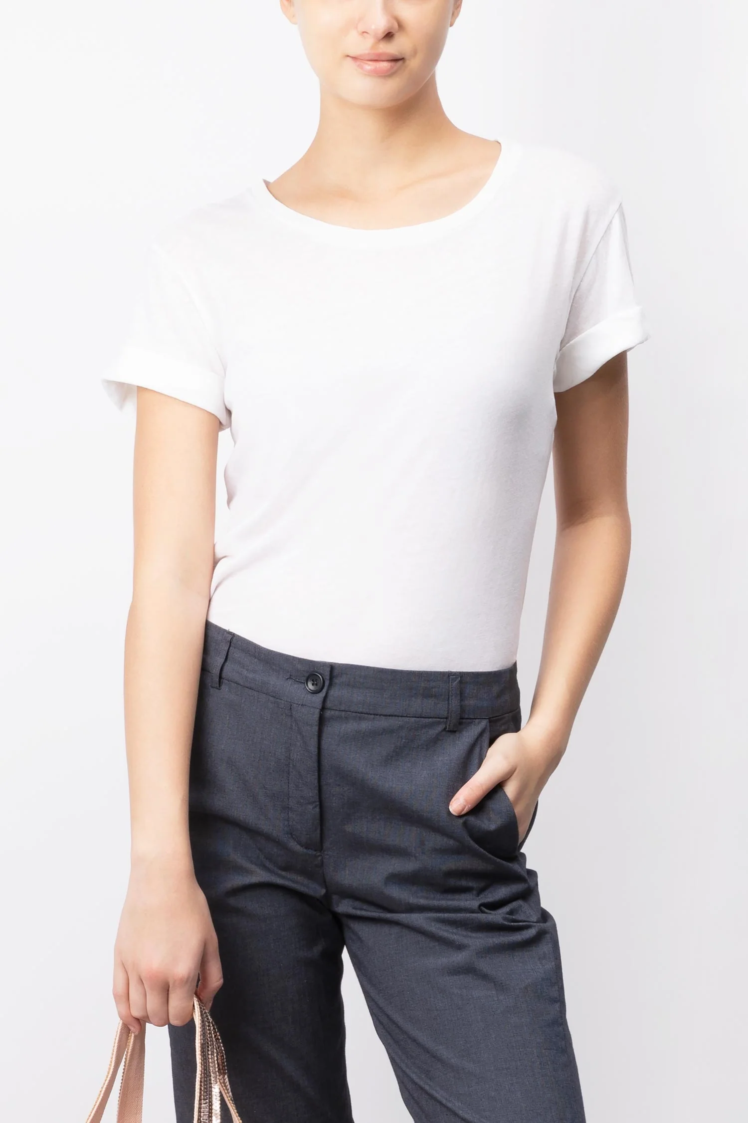 Majestic | Cotton and Cashmere Blend T-shirt - Rolled Sleeve