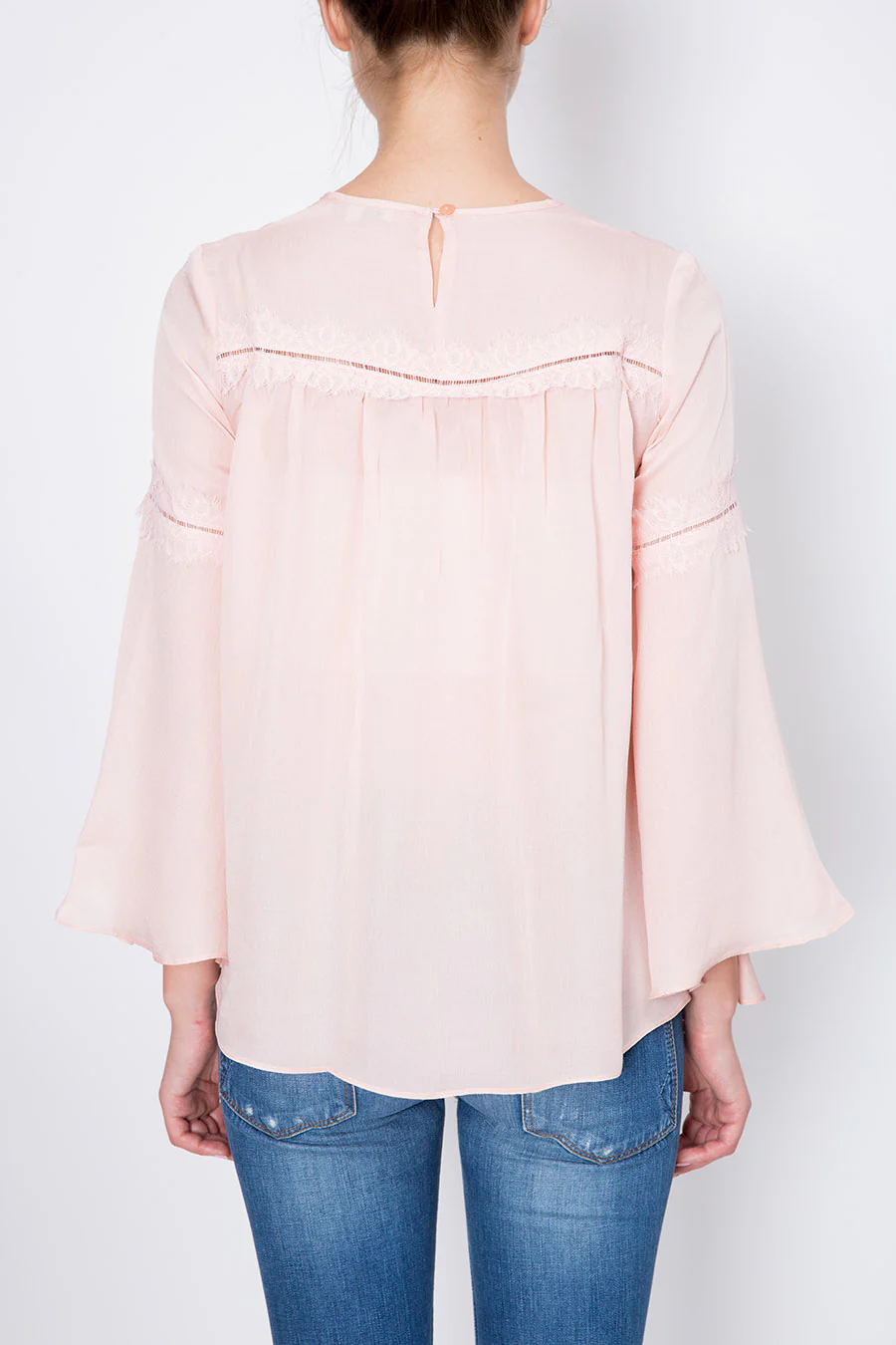 Valérie Khalfon | Crepe Top with Lace Trimming - Image 3