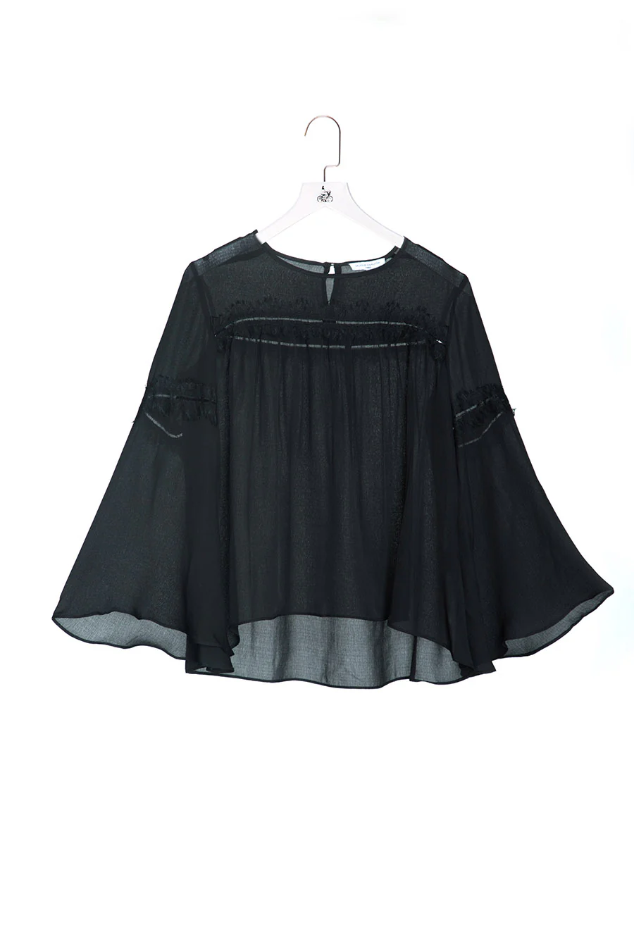 Valérie Khalfon | Crepe Top with Lace Trimming - Image 6