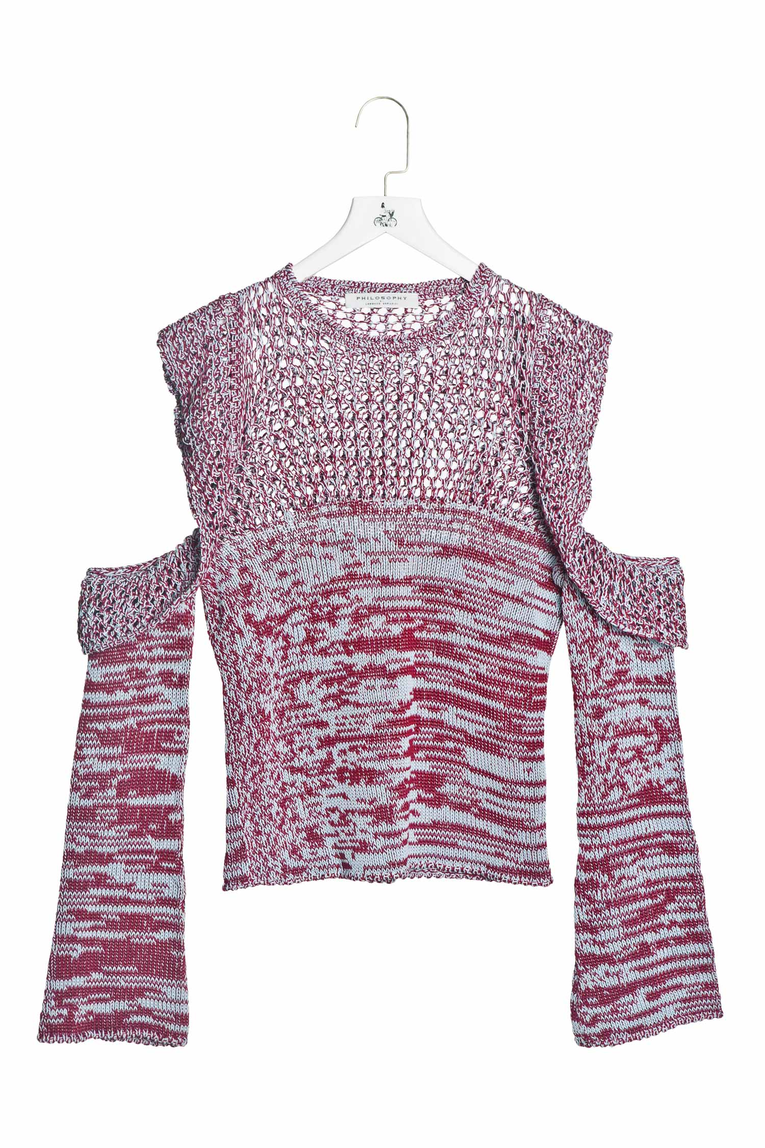 Philosophy | Cut-Out Sweater with Elongated Sleeves - Blue - Image 6