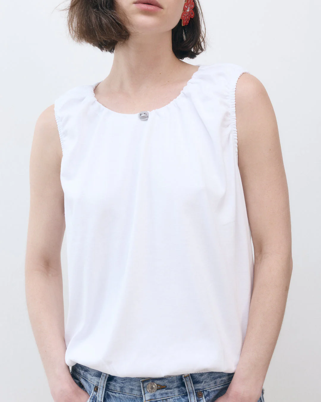 DE Base | Emma Blouse - Adjustable Cotton Top White - Image 4