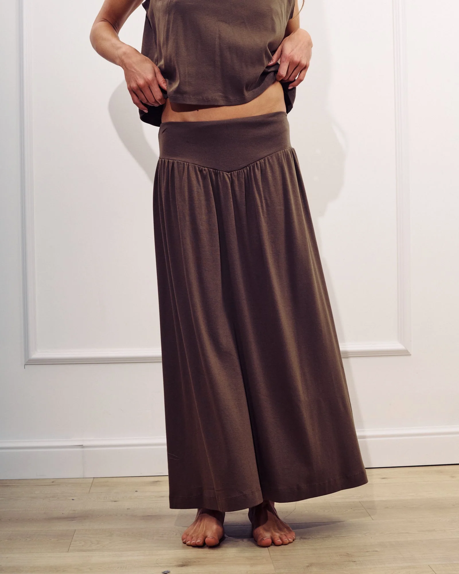 DE Base | Donna Long Skirt - Cotton Chocolate - Image 2