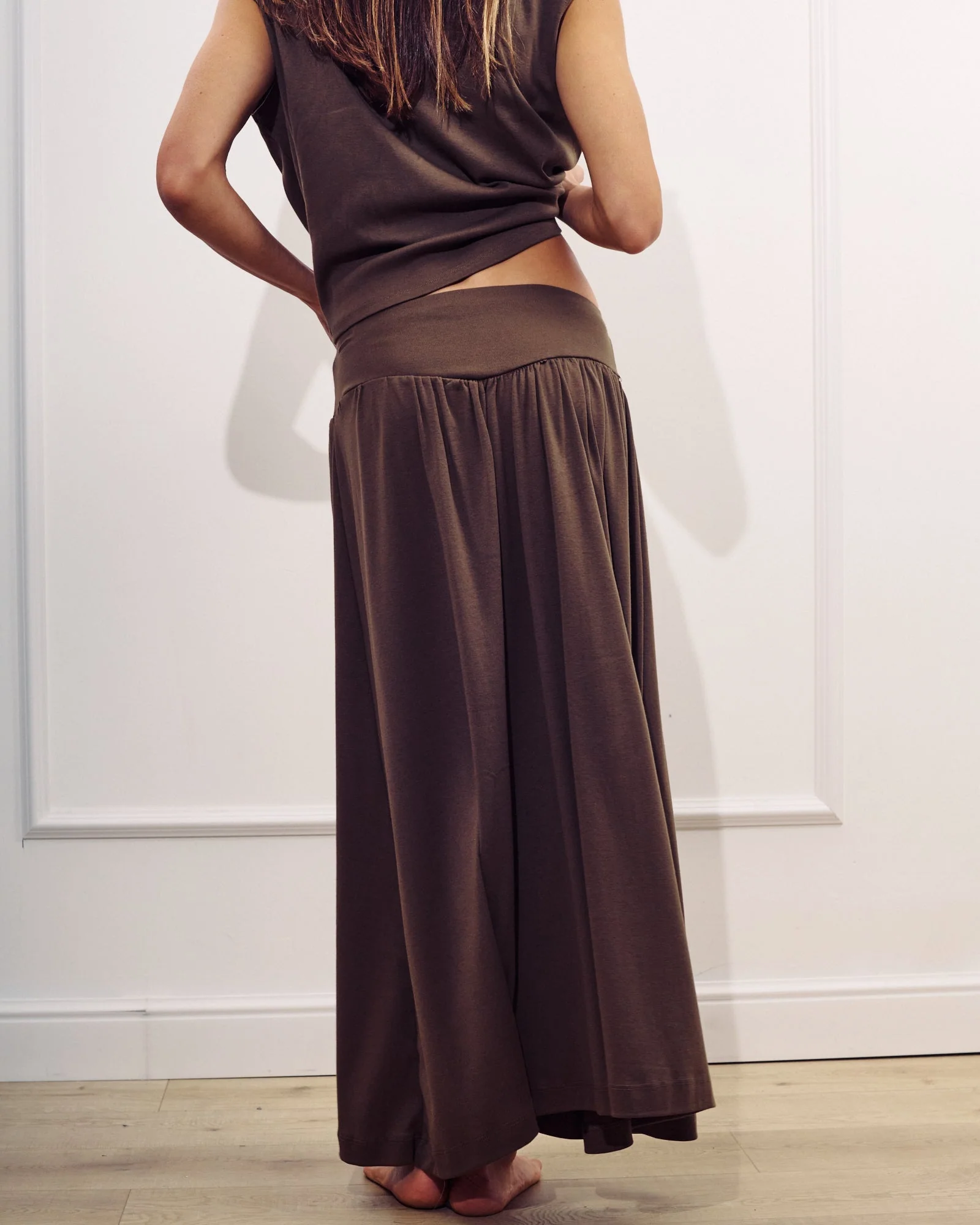 DE Base | Donna Long Skirt - Cotton Chocolate - Image 3