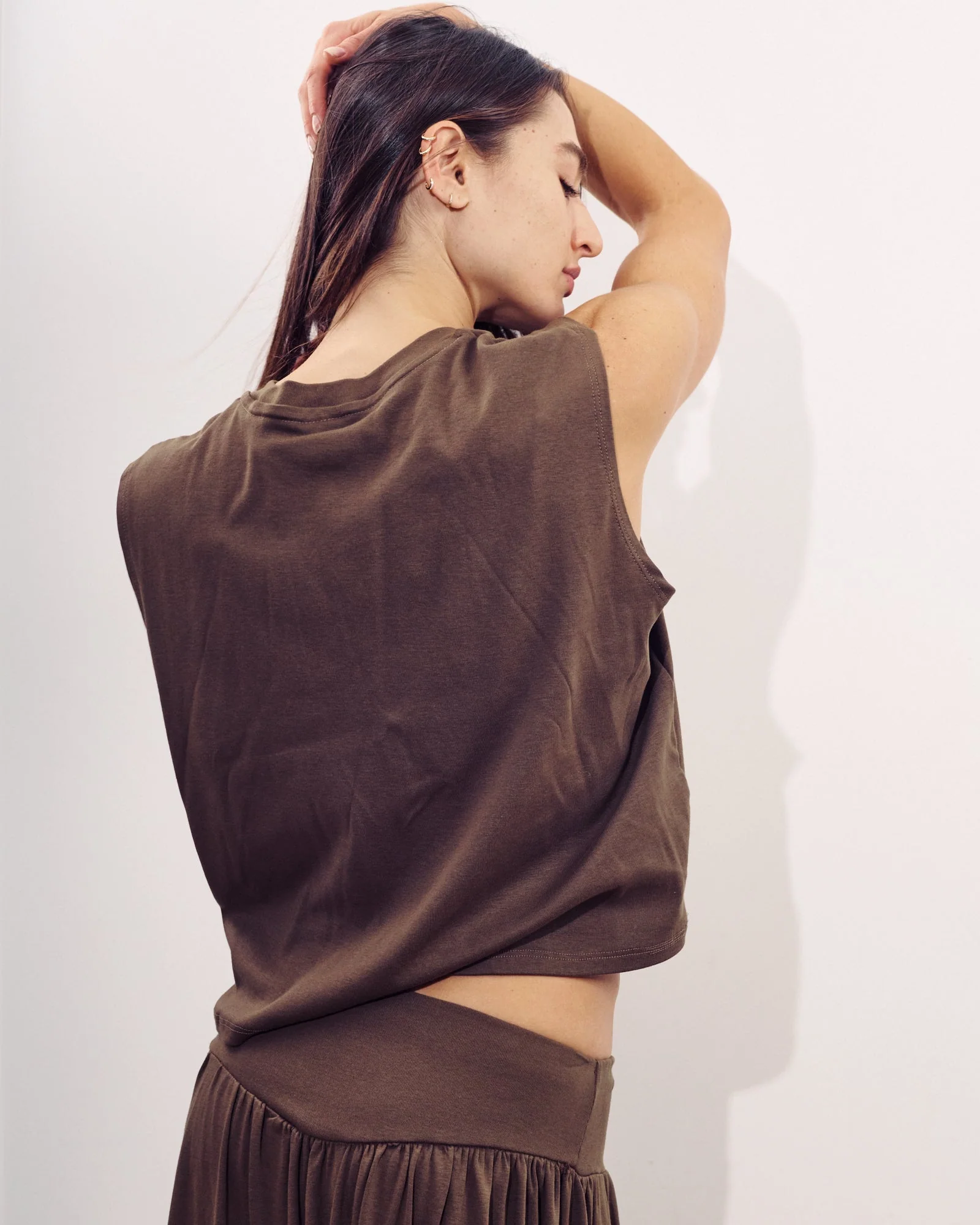 DE Base | Donna Long Skirt - Cotton Chocolate - Image 4