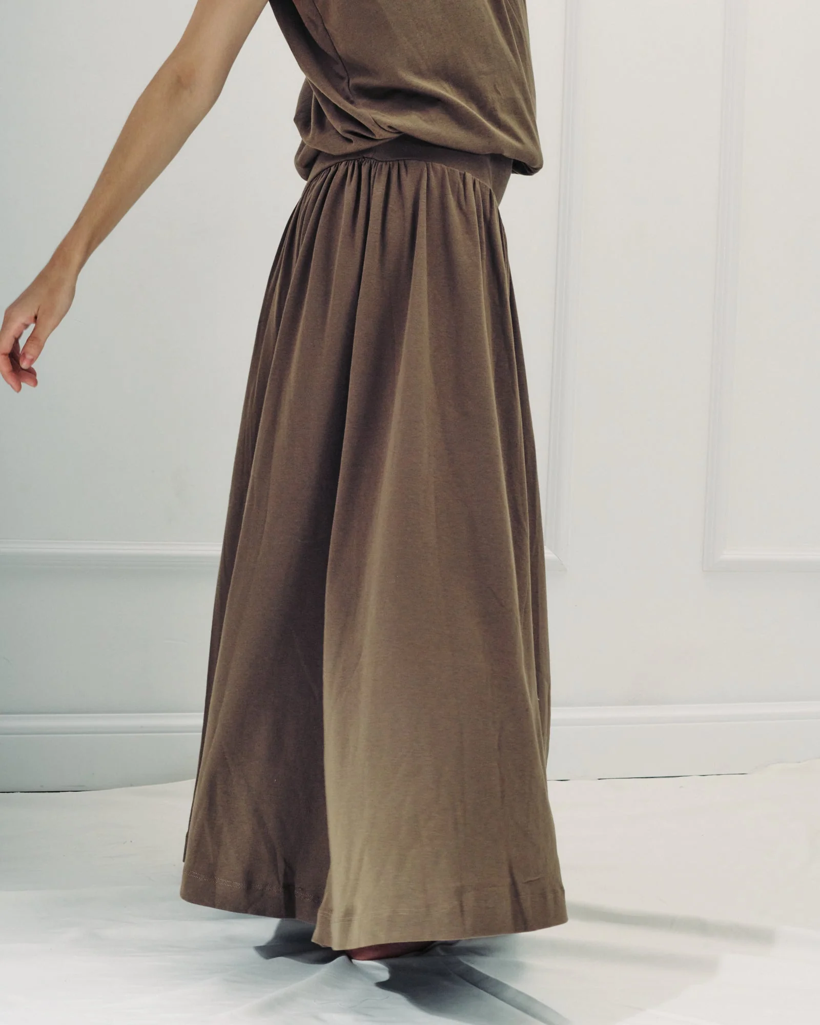 DE Base | Donna Long Skirt - Cotton Chocolate - Image 8
