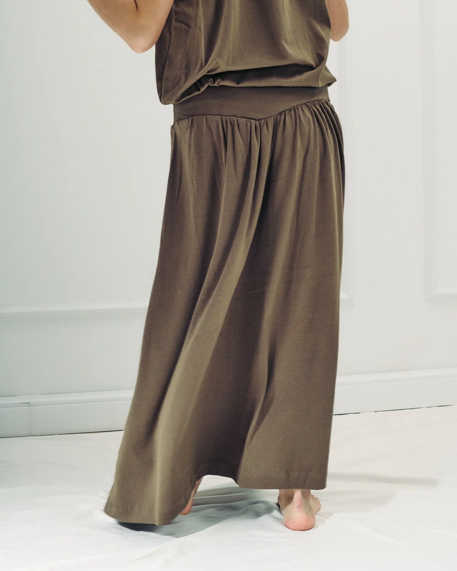 DE Base | Donna Long Skirt - Cotton Chocolate - Image 9