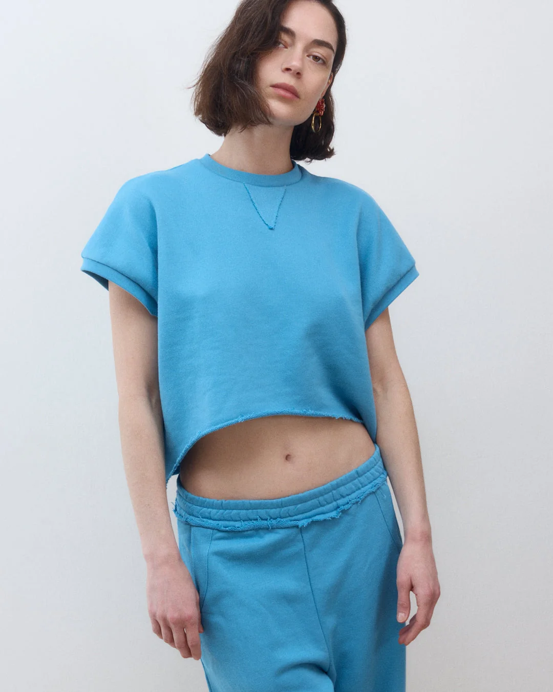 DE Base | Roza Cut-Out T-Shirt - French Terry Blue - Image 2