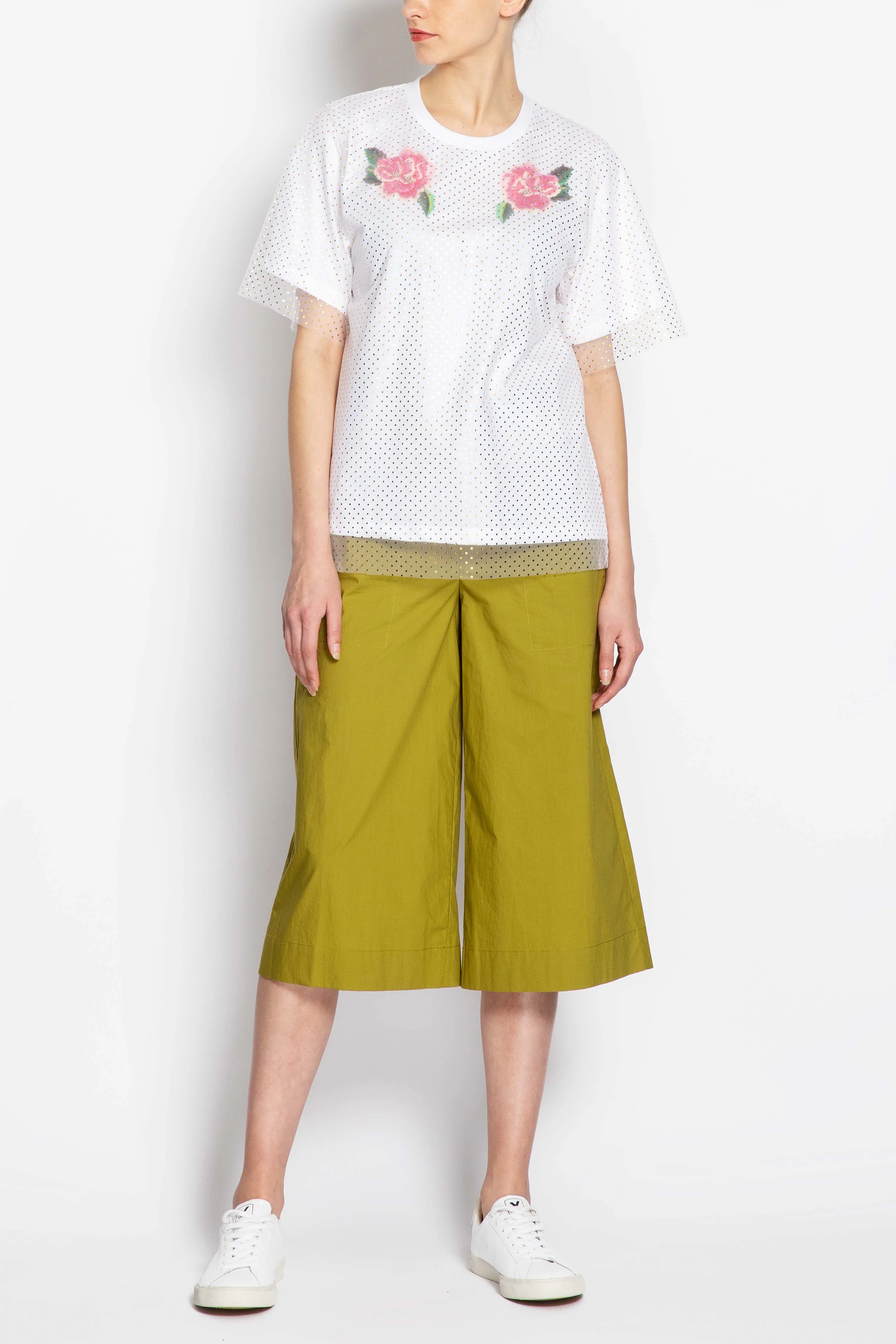 Manoush | Double Layered Polka Dot Top - Cotton Mesh - Image 5