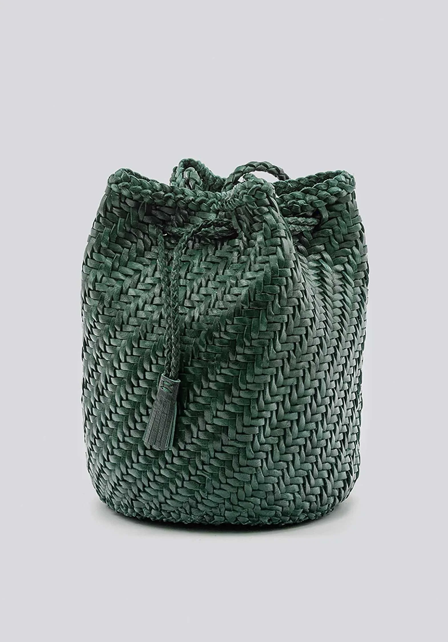 Dragon | Crocheted Goat Leather Crossbody Bag - Green Forest - Image 4