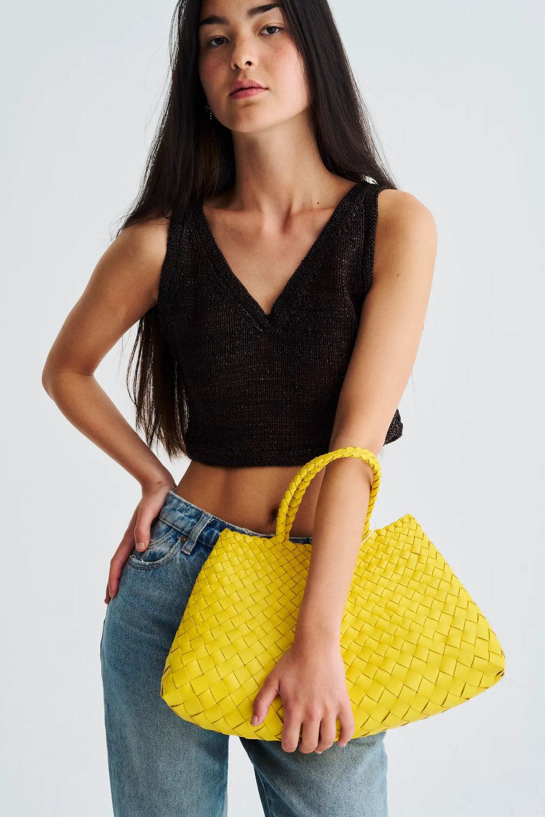 Dragon | Santa Croce Smal Buffalo Leather Tote Yellow - Image 2