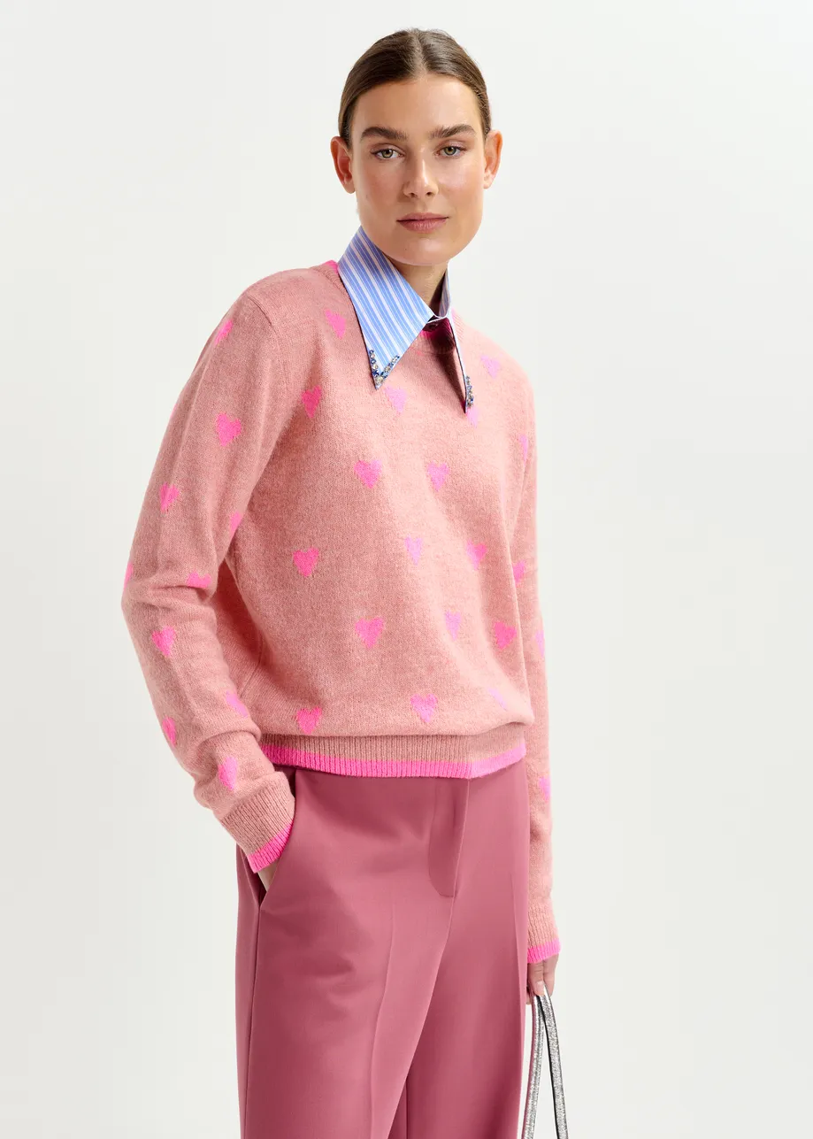 Essentiel Antwerp | Pullover Isa with Heart Intarsia - Relaxed Knit Granny-Underpants - Image 2