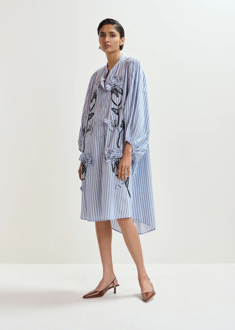 Essentiel Antwerp | Jemine Oversized Shirt Dress - Electric-Cyan - Image 2
