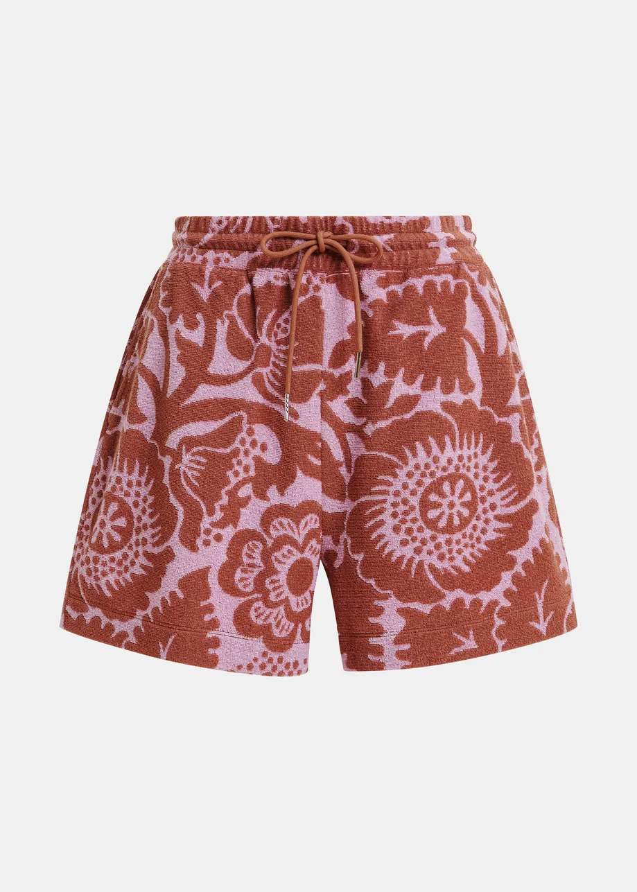 Essentiel Antwerp | Jorton Textured Floral Jacquard Shorts Violette