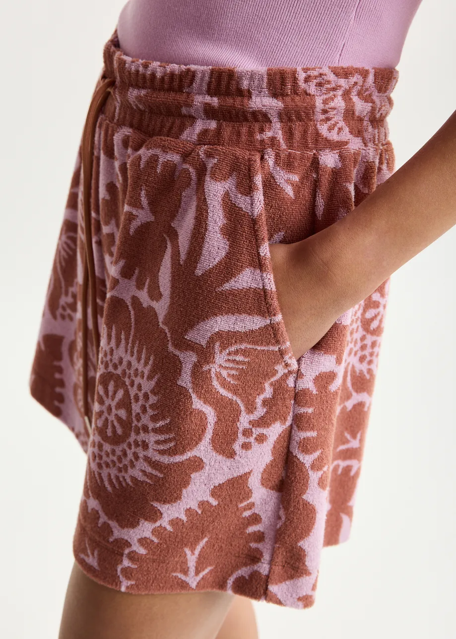 Essentiel Antwerp | Jorton Textured Floral Jacquard Shorts Violette - Image 6
