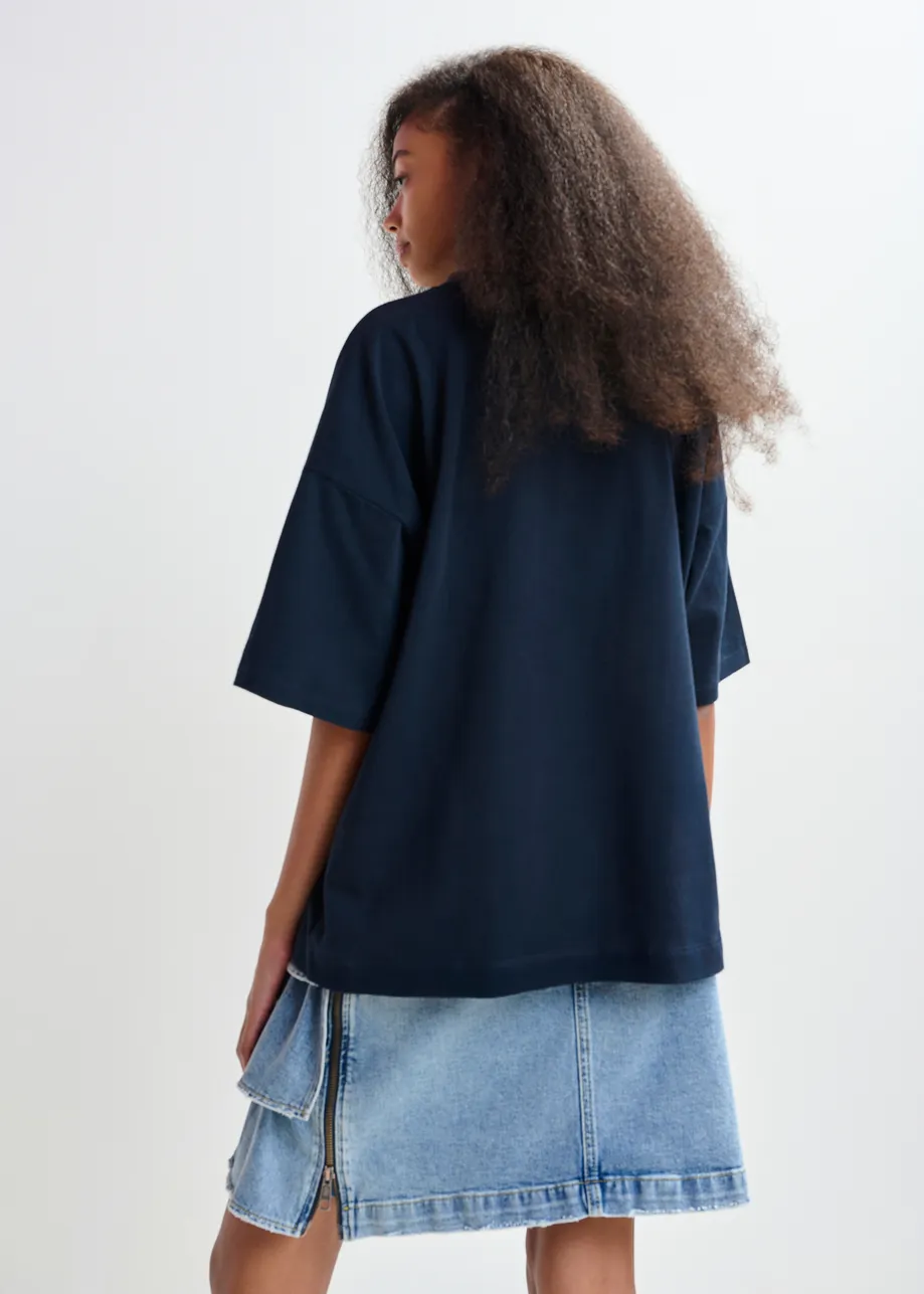 Essentiel Antwerp | Joggan T-Shirt in with Multicolor Print Dark-Night - Image 5