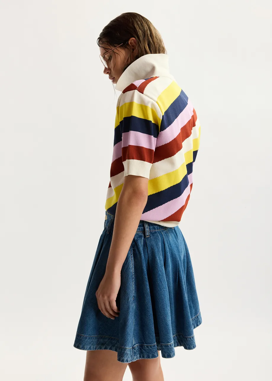 Essentiel Antwerp | Striped Relaxed Polo - Off-White - Image 3