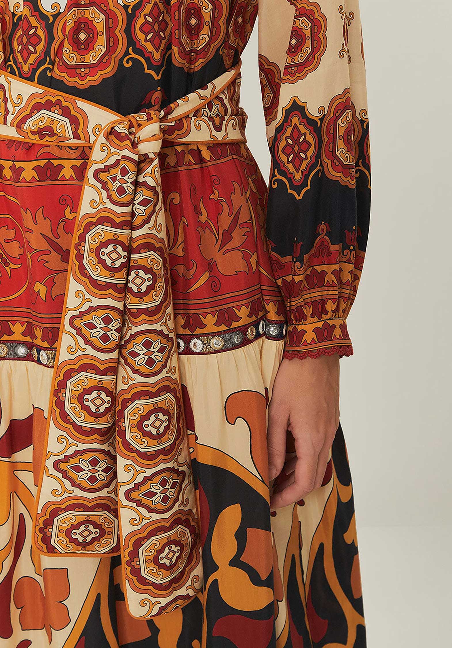 Farm Rio | Ainika Tiles Midi Dress in Cream Ainika-Tiles-Cream - Image 4