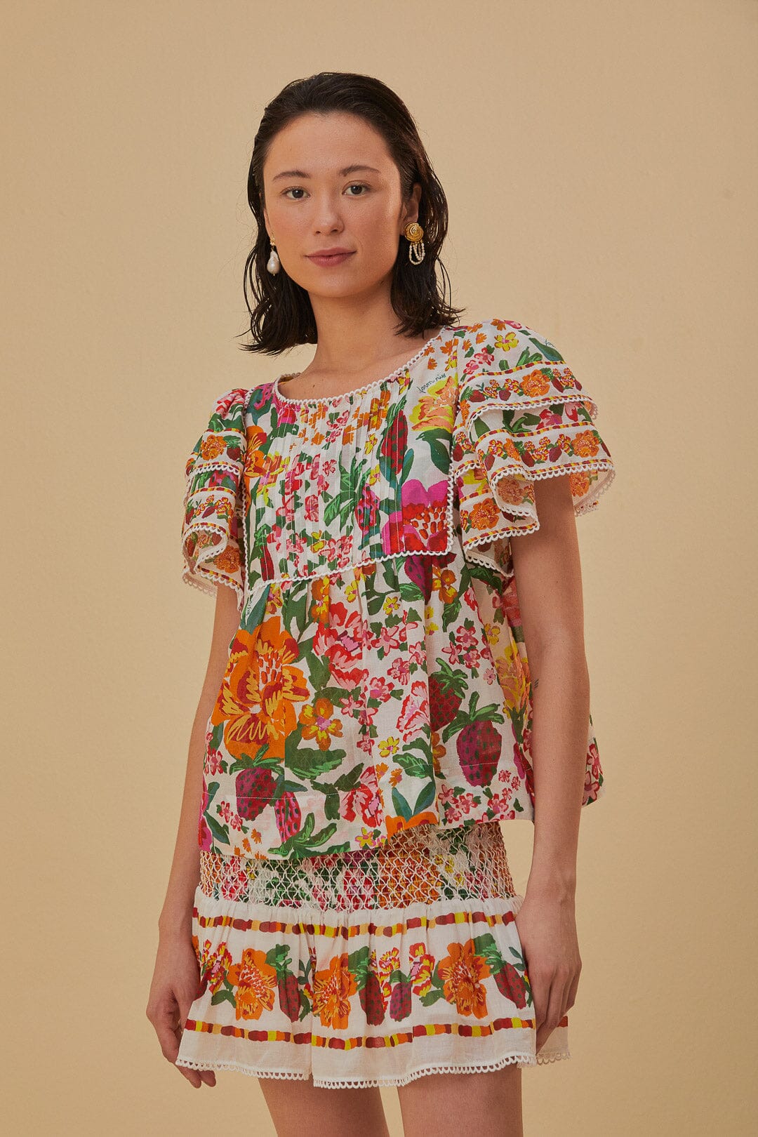 Farm Rio | A-Line Skirt - Multi Colour Flowerful-Sketch-Off