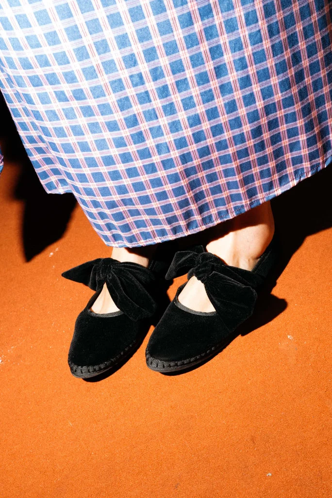 Flabelus | Ballerina Lyra Velvet Slipper Black