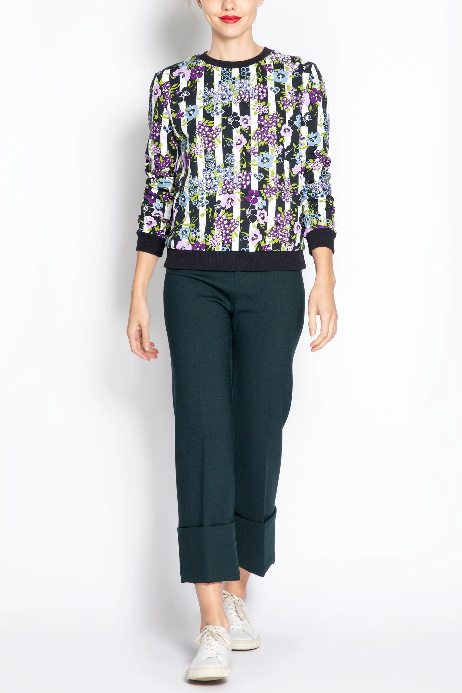 Manoush | Floral Print Striped Cotton Top - Relaxed Fit - Image 3