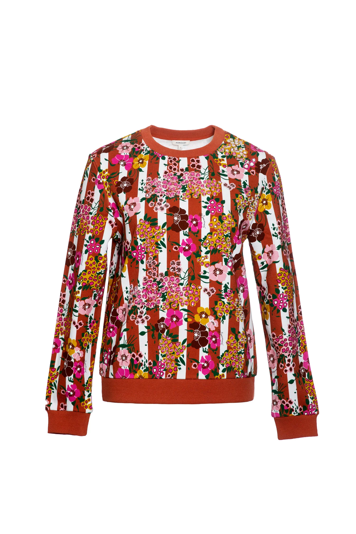 Manoush | Floral Print Striped Cotton Top - Relaxed Fit - Image 5