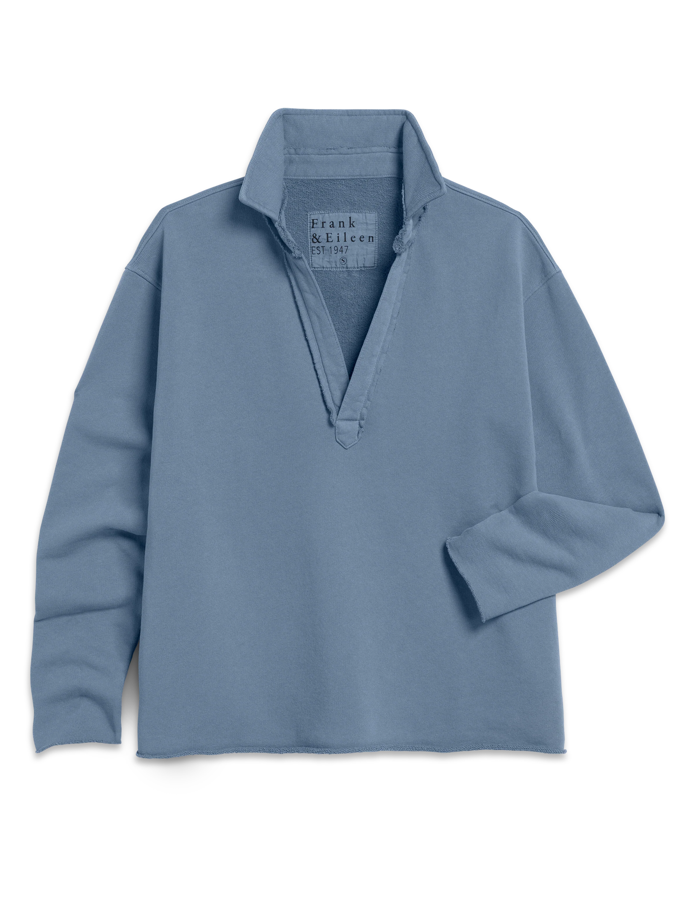 Frank & Eileen Women's Patrick Popover Henley Sweatshirt 100% Cotton Triple Fleece - Grey Fog